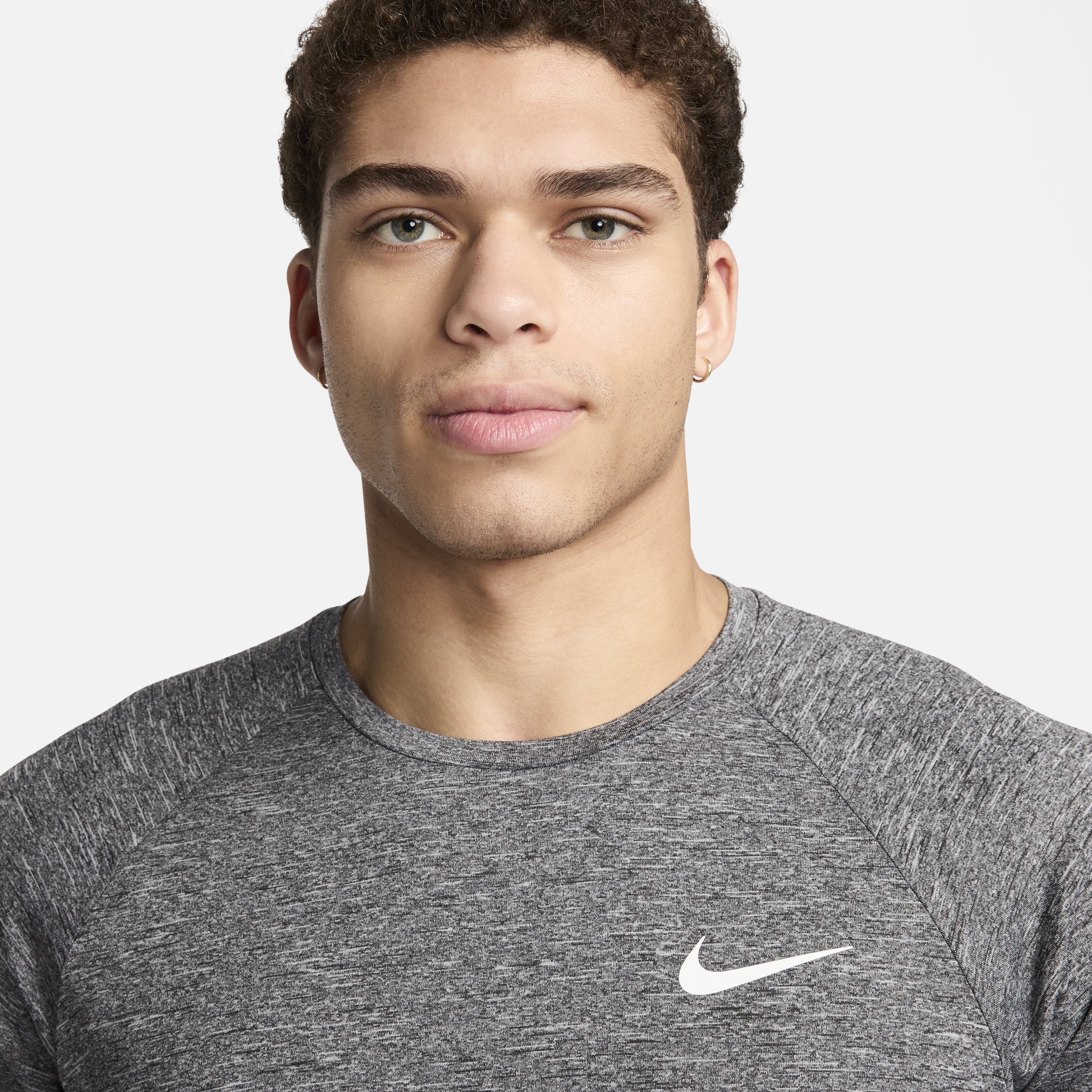 Thumbnail - Nike Hydroguard meliertes Kurzarm-Schwimmshirt (Herren) - Schwarz