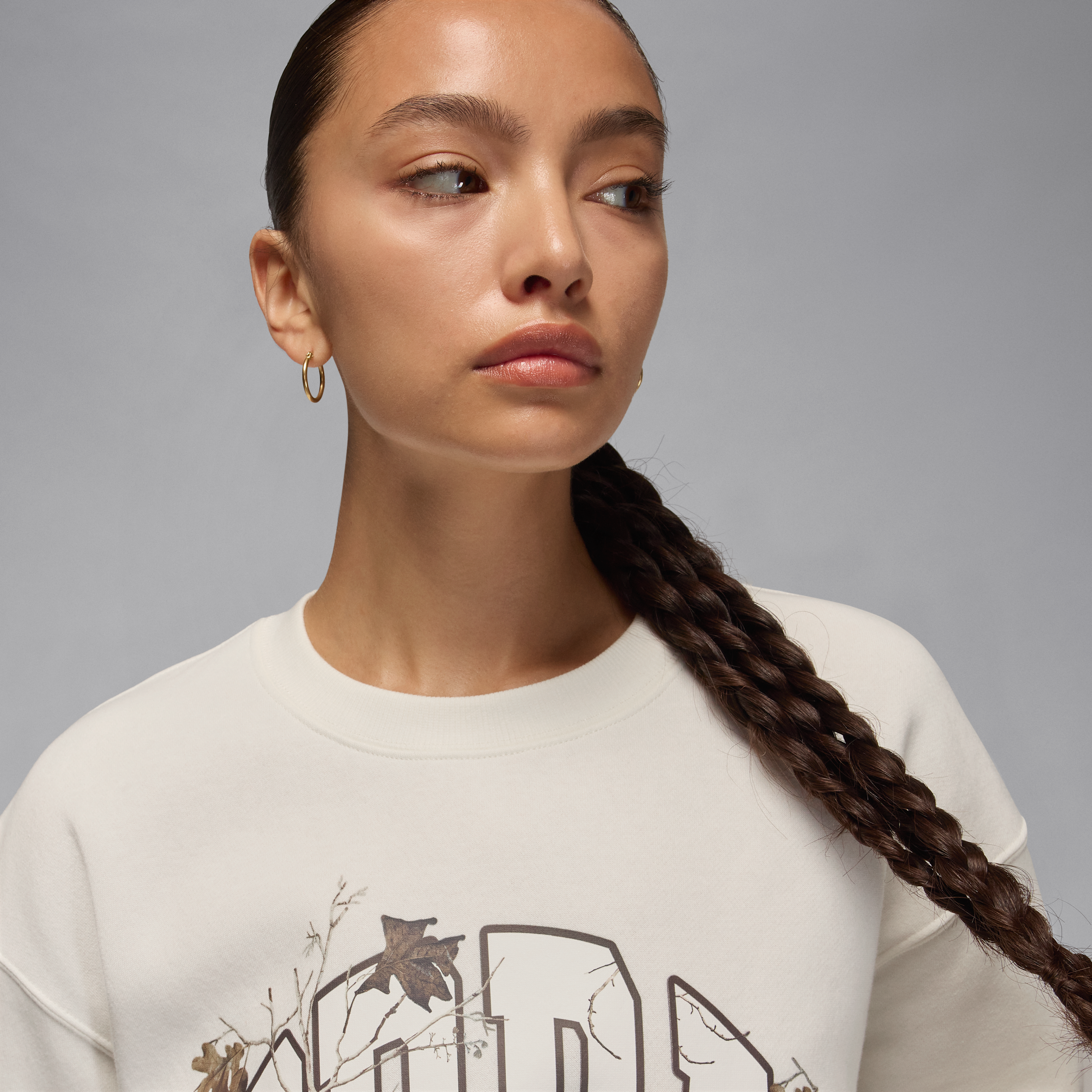 Thumbnail - Jordan Brooklyn Realtree Fleece-Sweatshirt mit Rundhalsausschnitt für Damen - Weiß