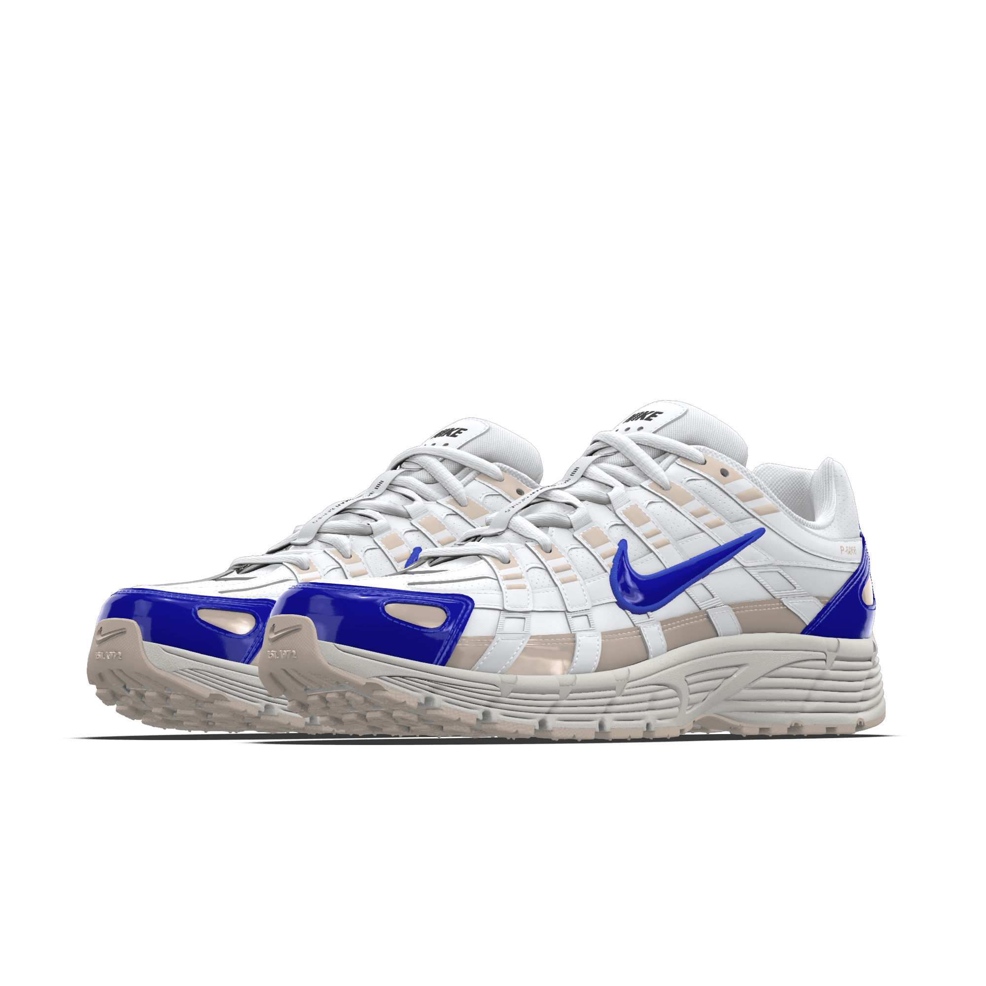 Chaussure personnalisable Nike P-6000 By You pour femme - Blanc - 2072641836
