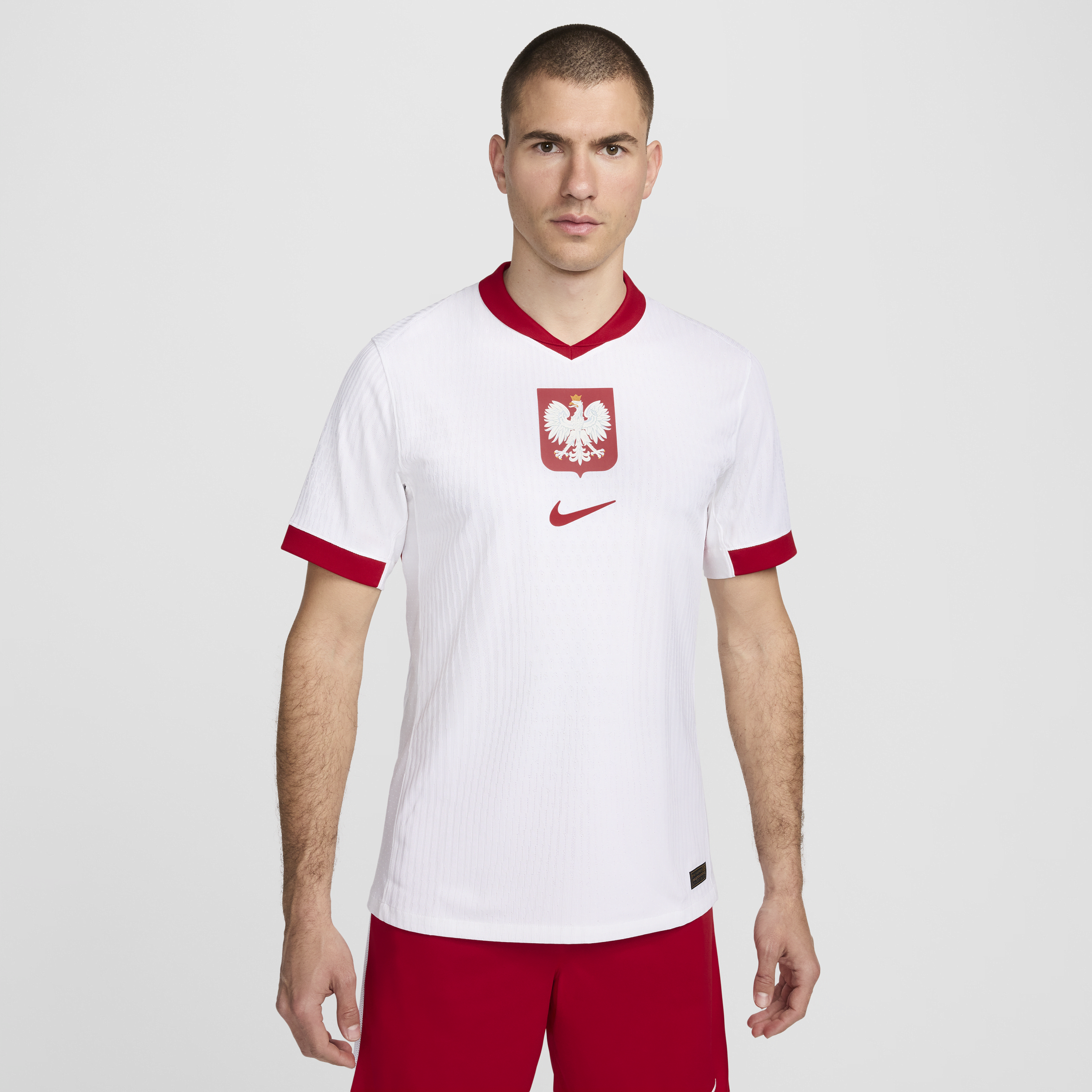 Maillot de foot à manches courtes authentique Nike Dri-FIT ADV Pologne 2024/25 Match Domicile pour homme - Blanc