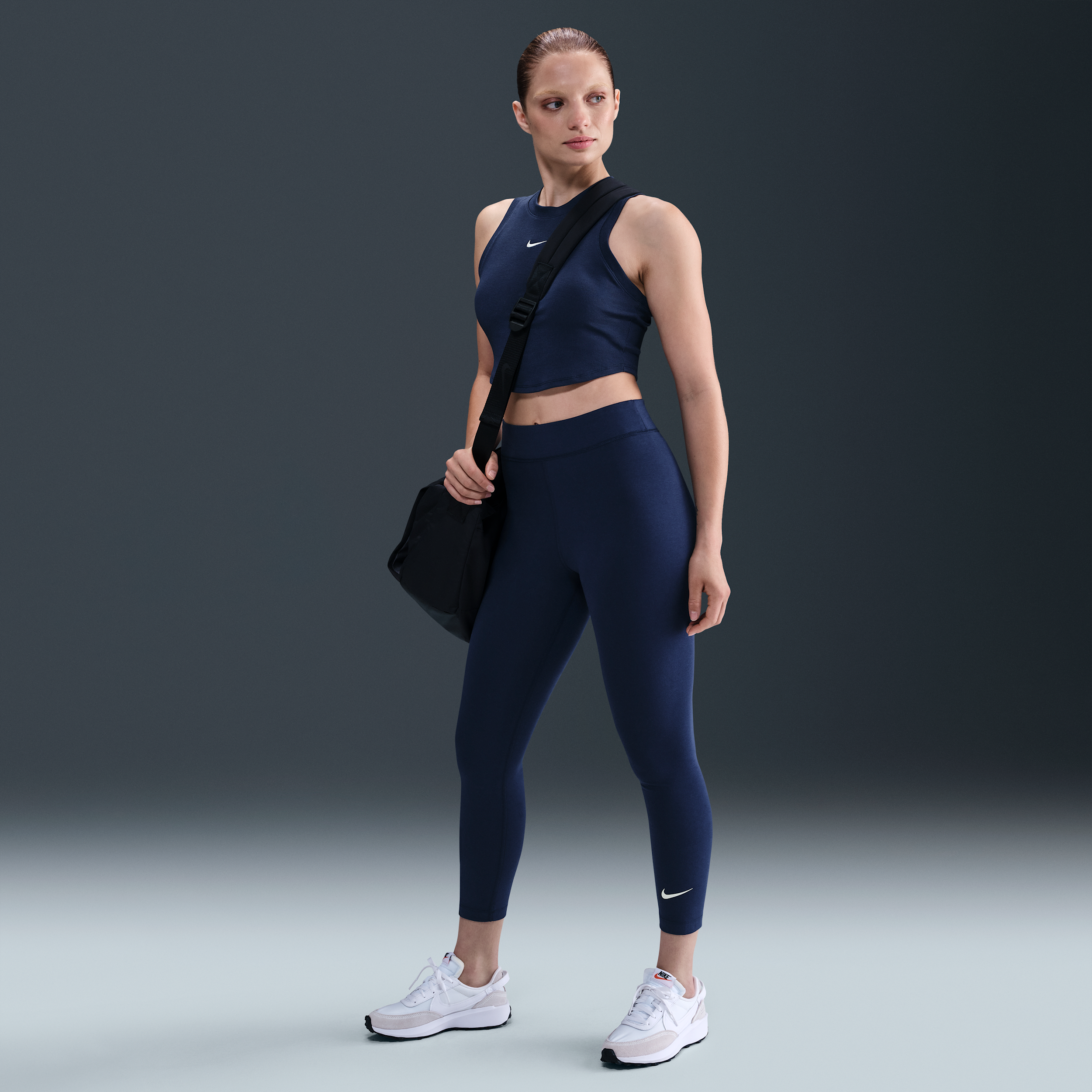 Nike Classic 7/8-legging met hoge taille voor dames - Blauw
