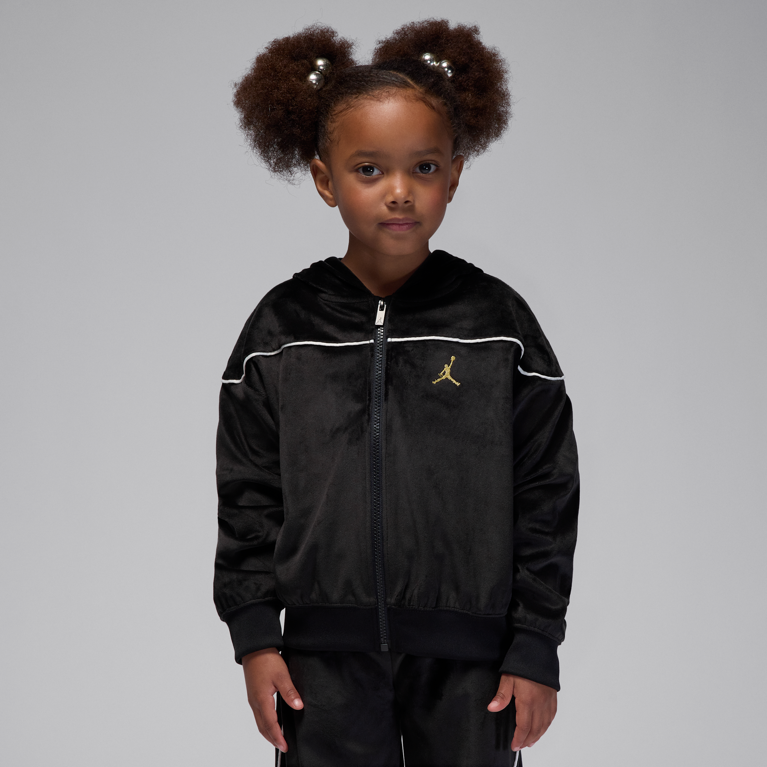 Thumbnail - Jordan Mountainside 2-teiliges Velours-Set (jüngere Kinder) - Schwarz