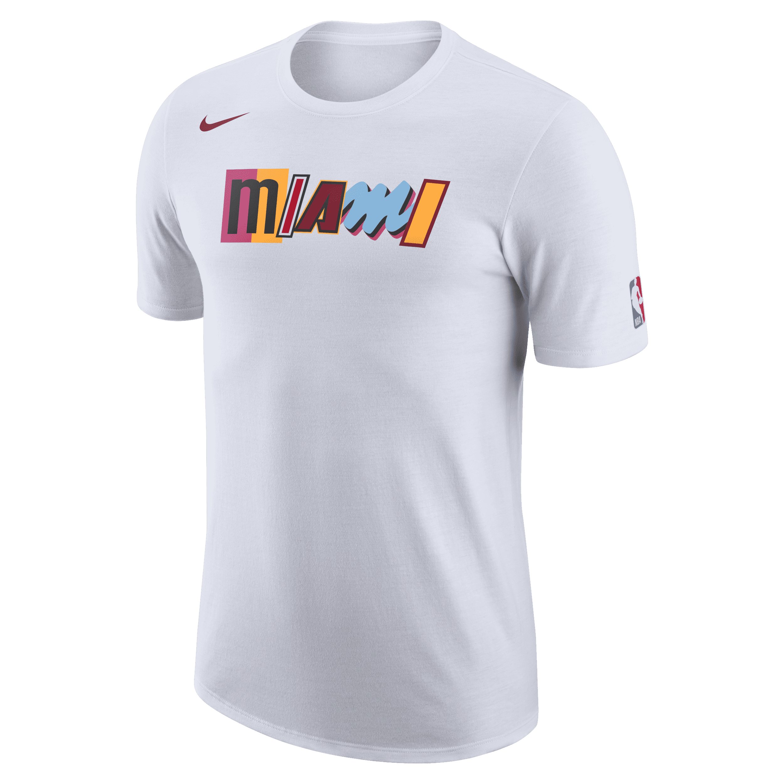 Męski T-shirt z logo Nike NBA Miami Heat City Edition - Biel