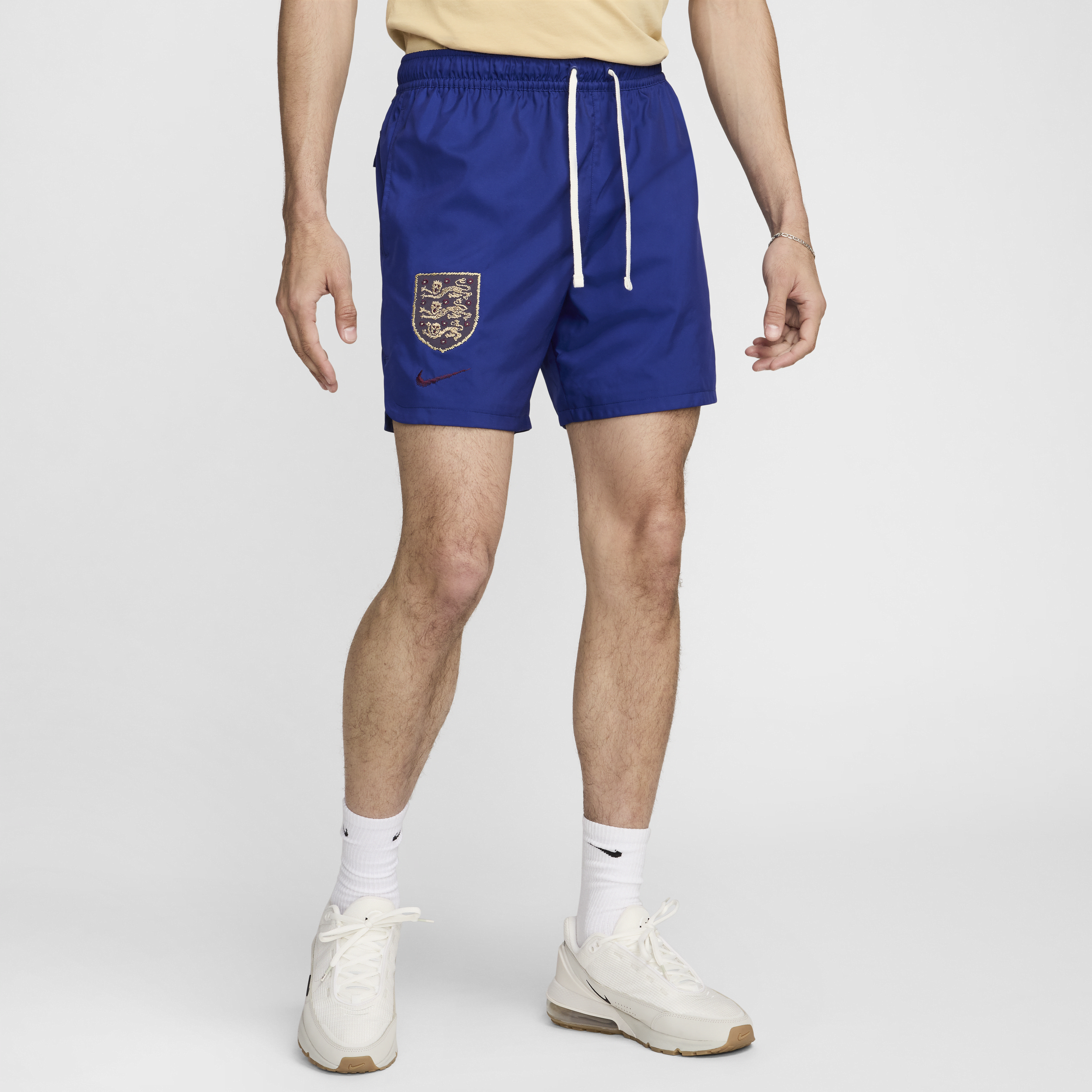 Nike Engeland Sport Essential Flow geweven voetbalshorts met voering voor heren Blauw