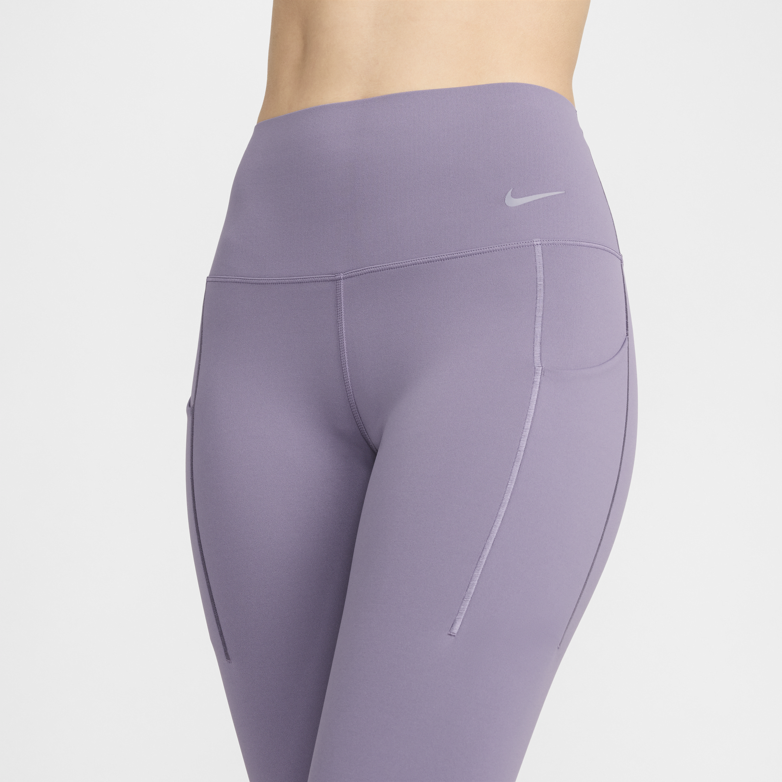Nike Universa 7 8-legging met hoge taille zakken en medium ondersteuning voor dames Paars