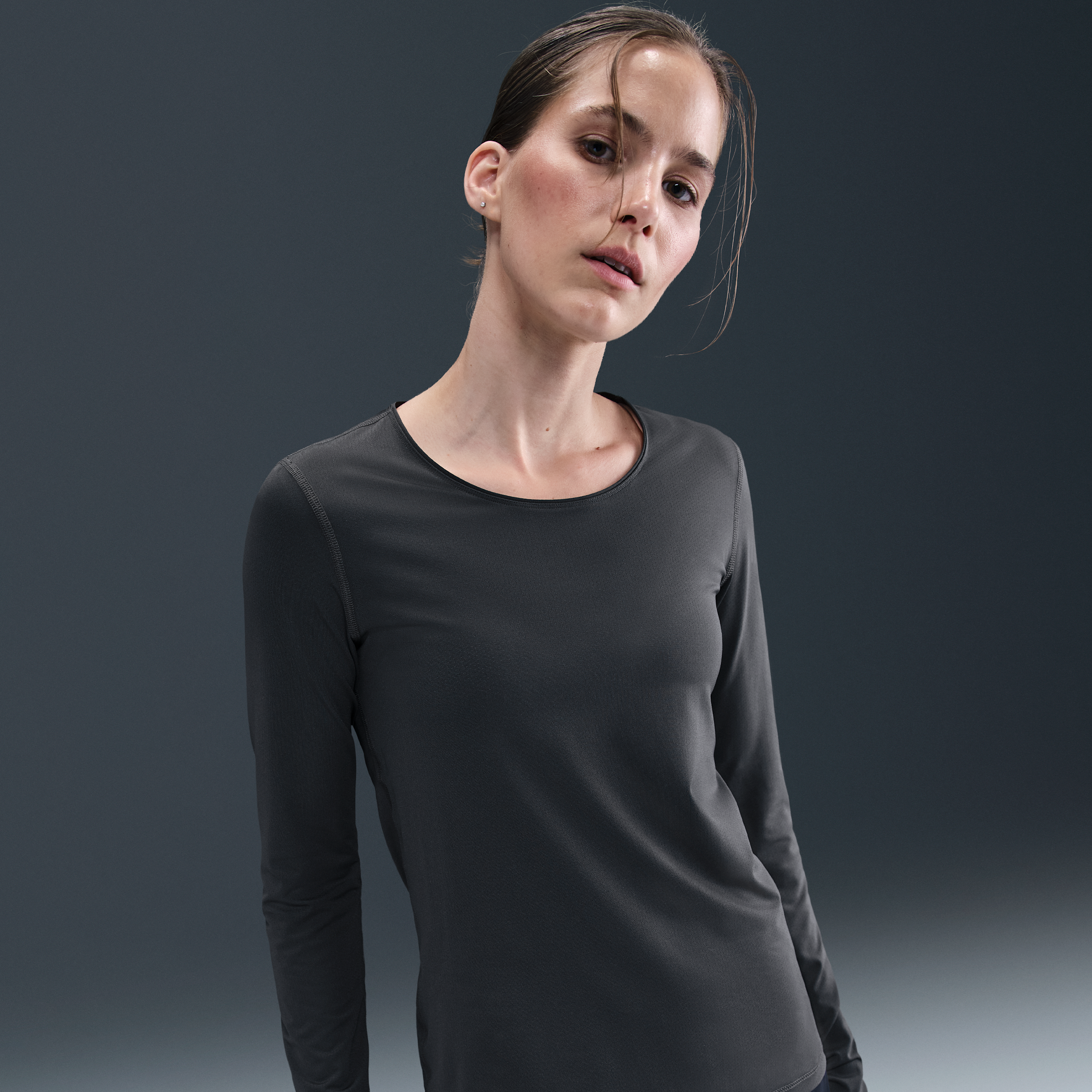 Nike Pro Women's Football Long-Sleeve Top - Grey