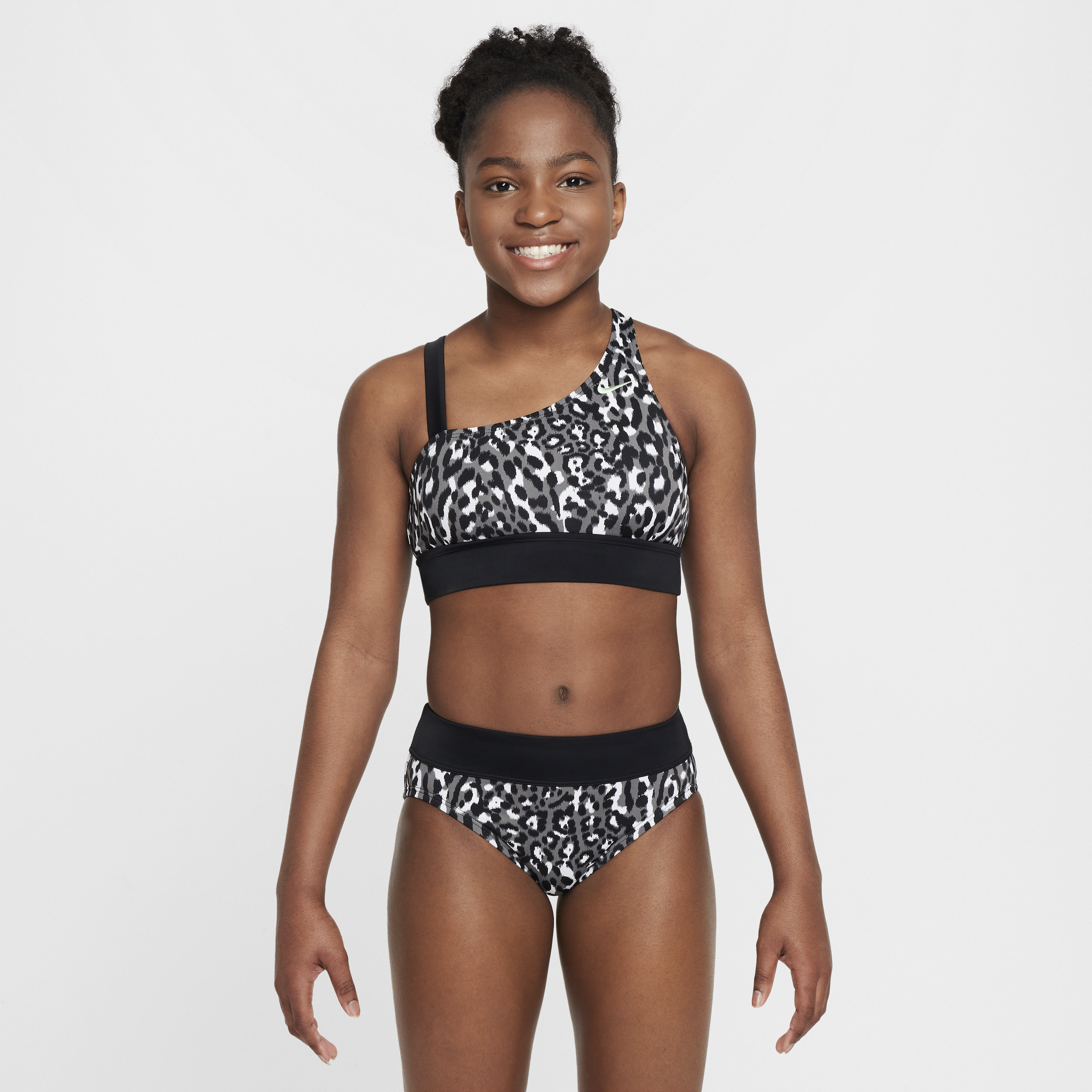 Monokini asymétrique Nike Swim Wild pour ado (fille) - Gris