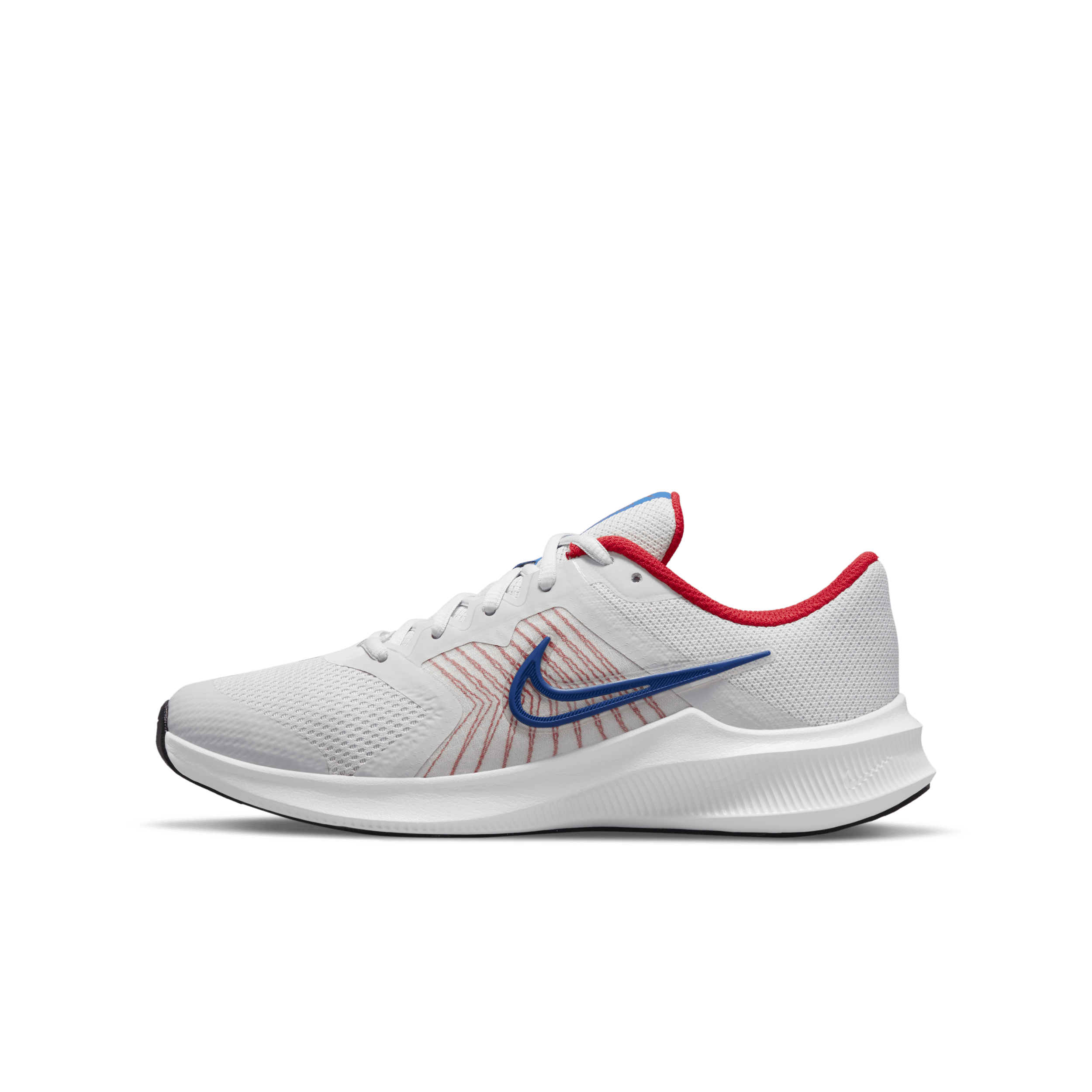 Nike Downshifter 11 GS 'Photon Dust Royal Red' | Grey | Kid's Size 7 - CZ3949-013