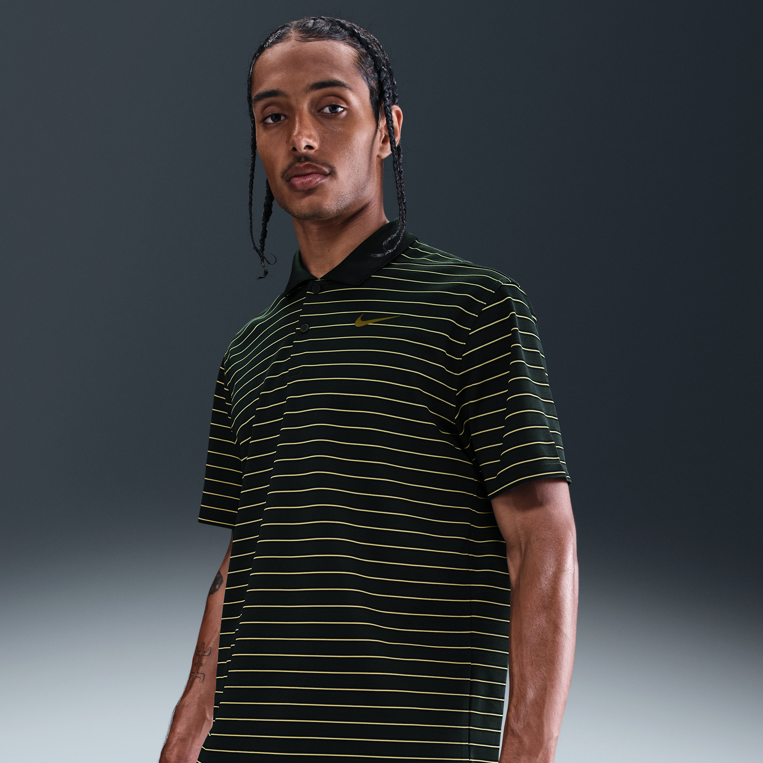 Thumbnail - Nike Dri-FIT Victory gestreiftes Golf-Poloshirt für Herren - Grün