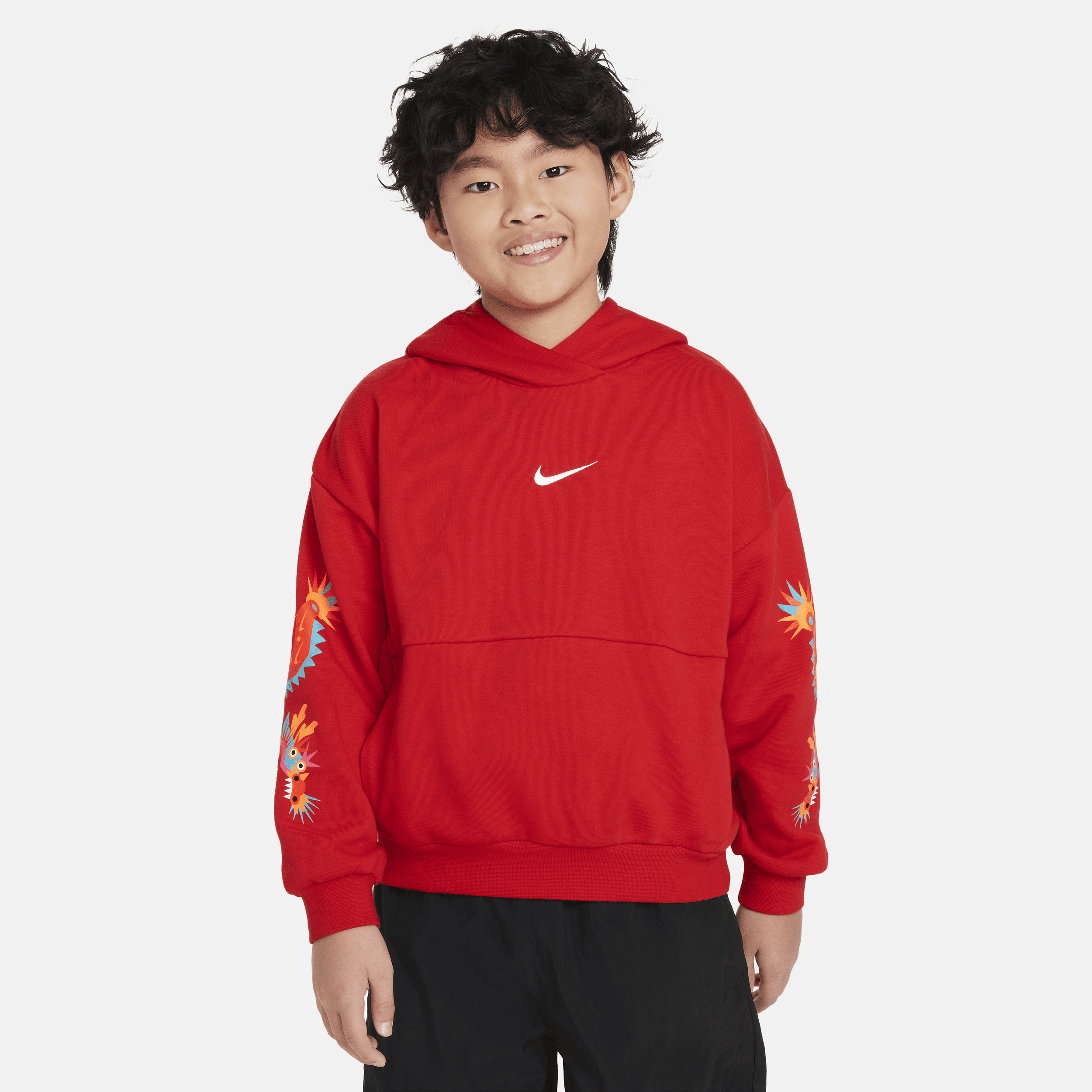 Nike Sportswear Icon Fleece 'Lunar New Year' hoodie voor kids Rood