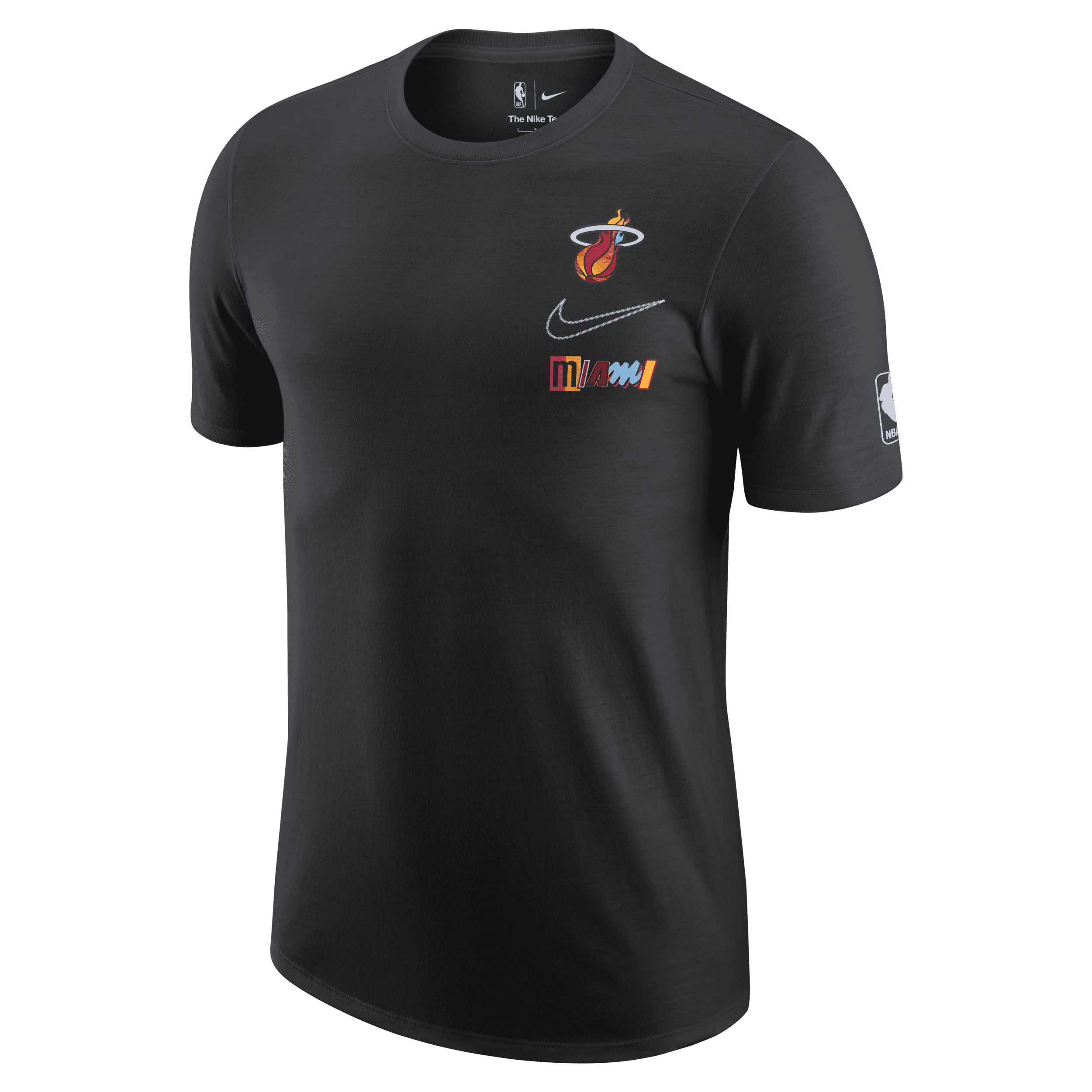 T-shirt męski Nike Max90 NBA Miami Heat Courtside City Edition - Czerń