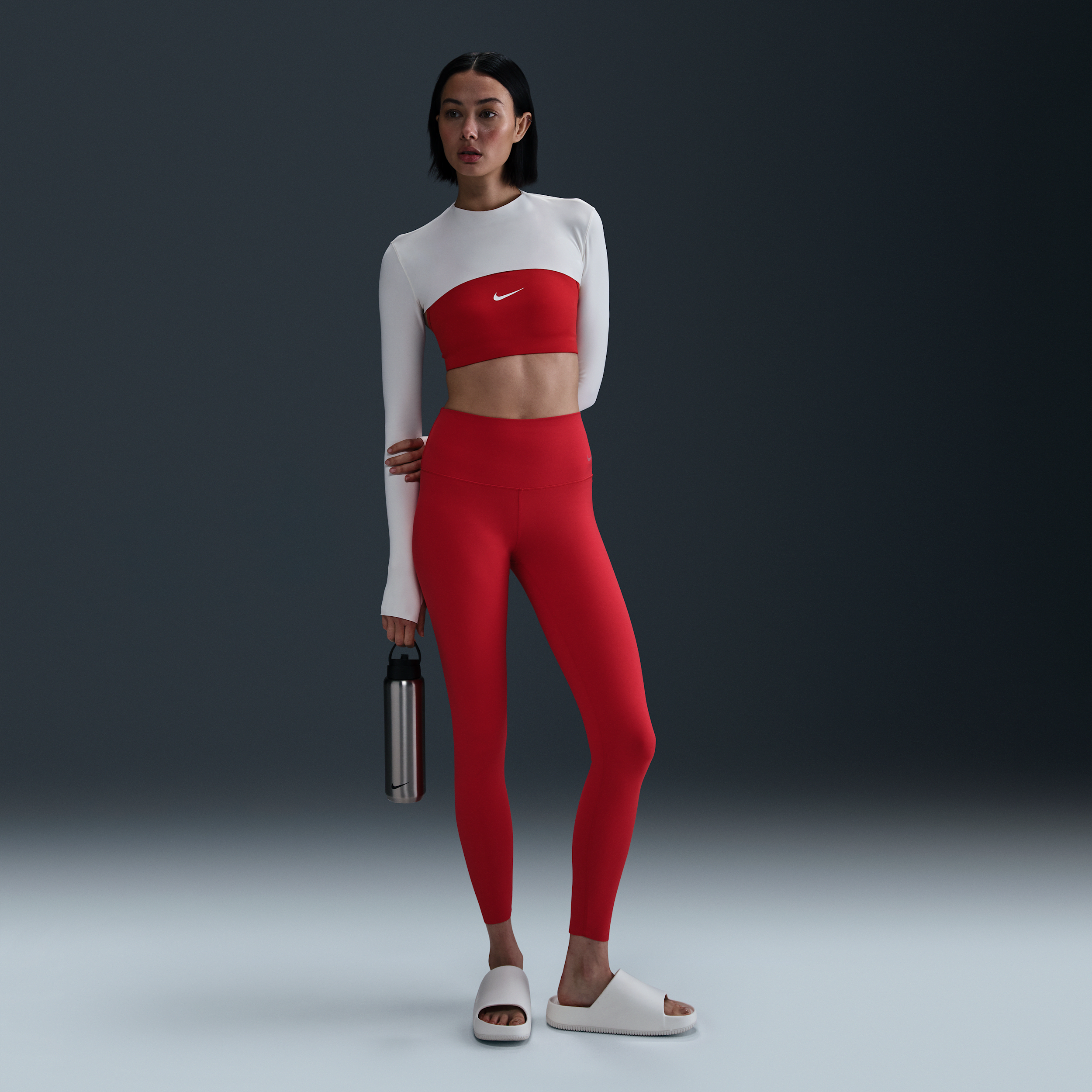 Thumbnail - Nike Zenvy Leggings in voller Länge mit sanftem Halt und hohem Taillenbund für Damen - Rot