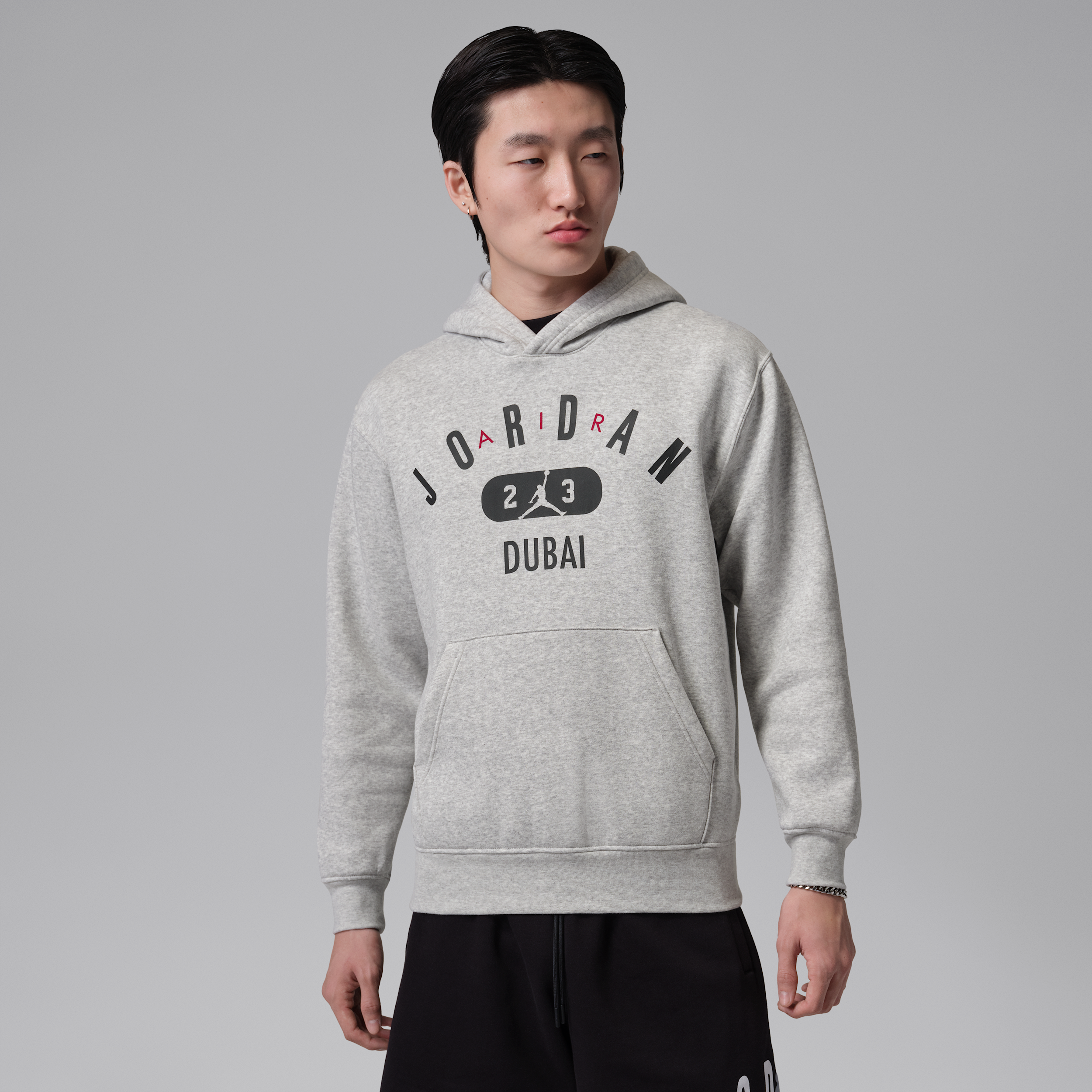 Felpa pullover in fleece con cappuccio Dubai Jordan – Uomo - Grigio