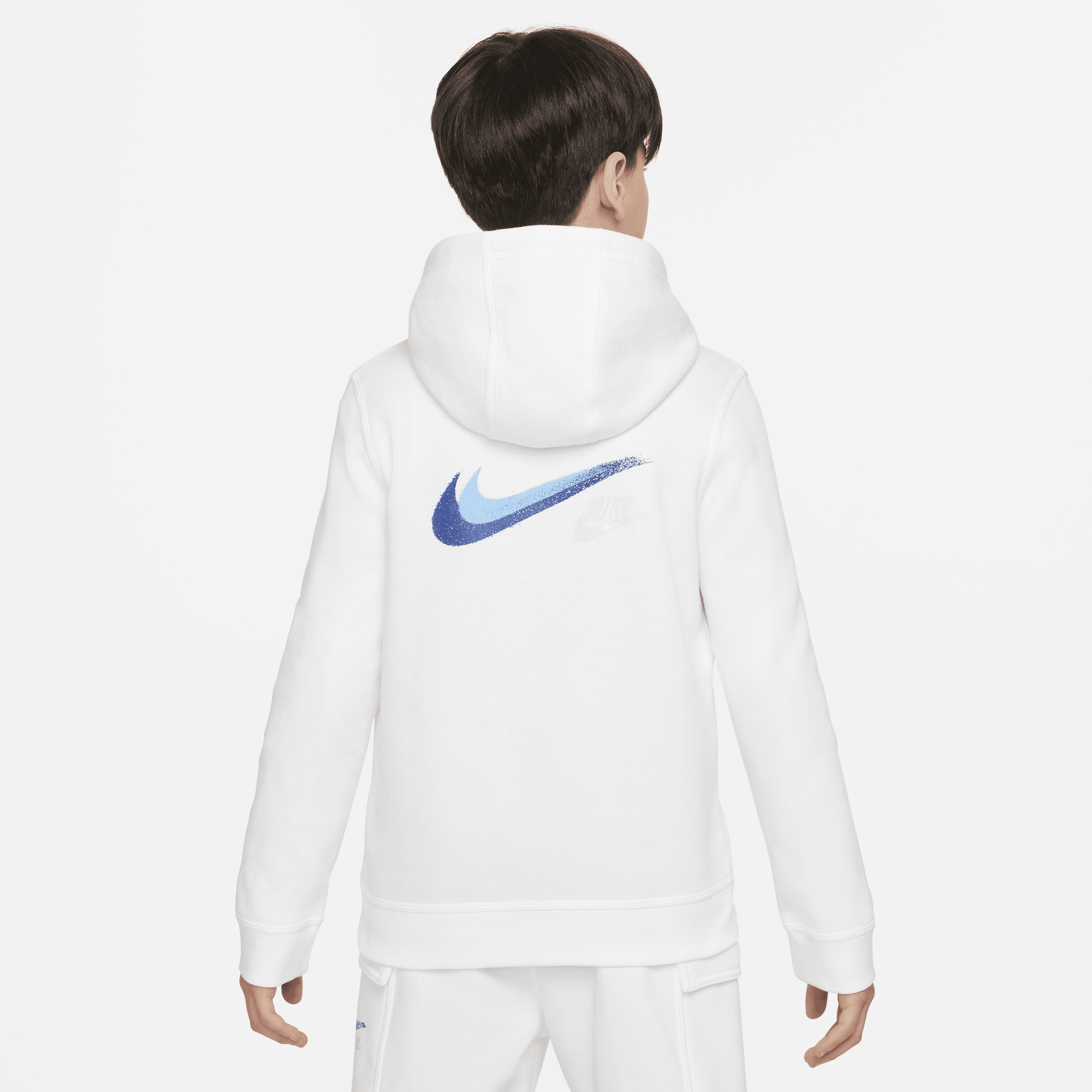 Nike Sportswear fleecehoodie met rits en graphic voor jongens Wit