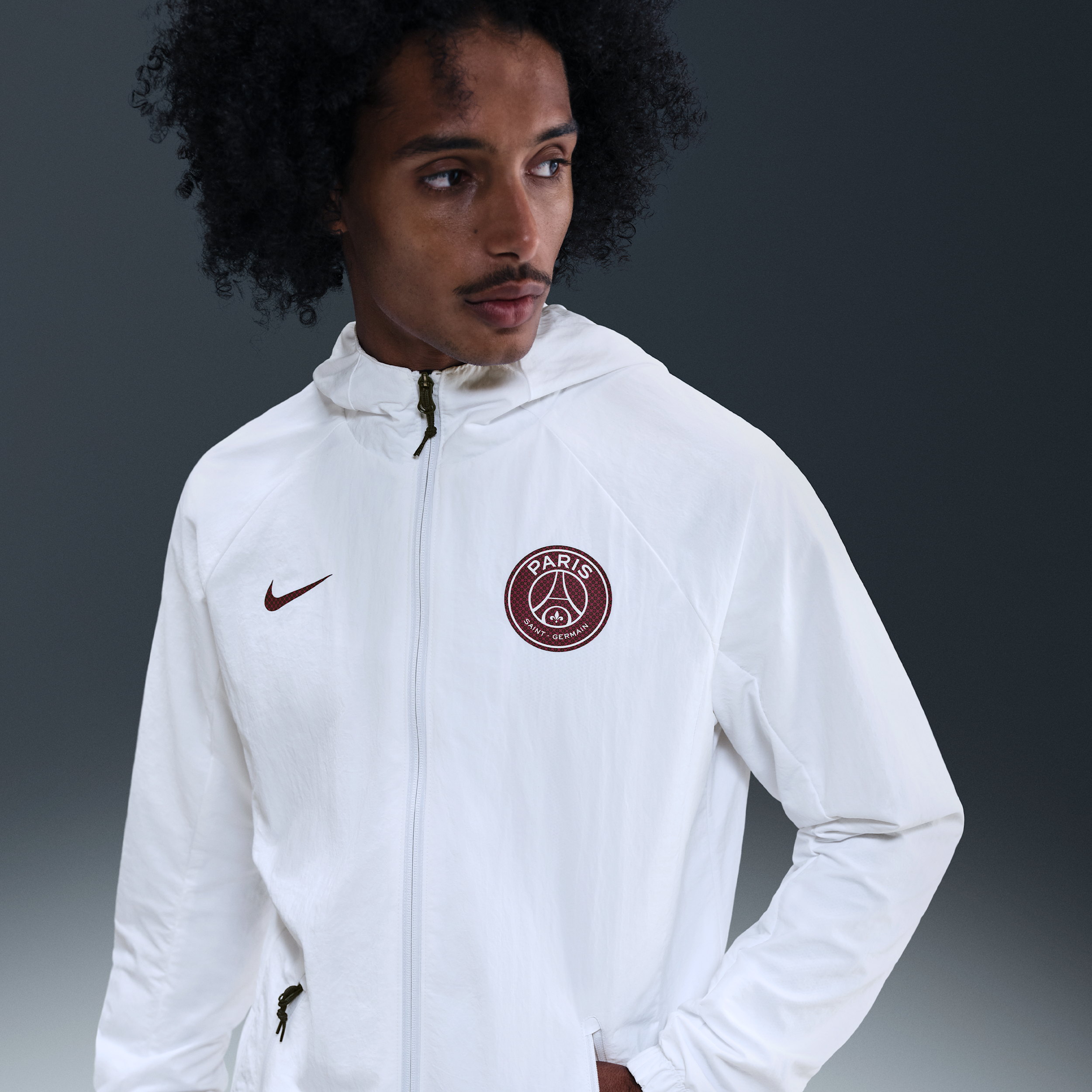 Paris Saint-Germain AWF Mens Nike Football Woven Jacket - White - Nylon