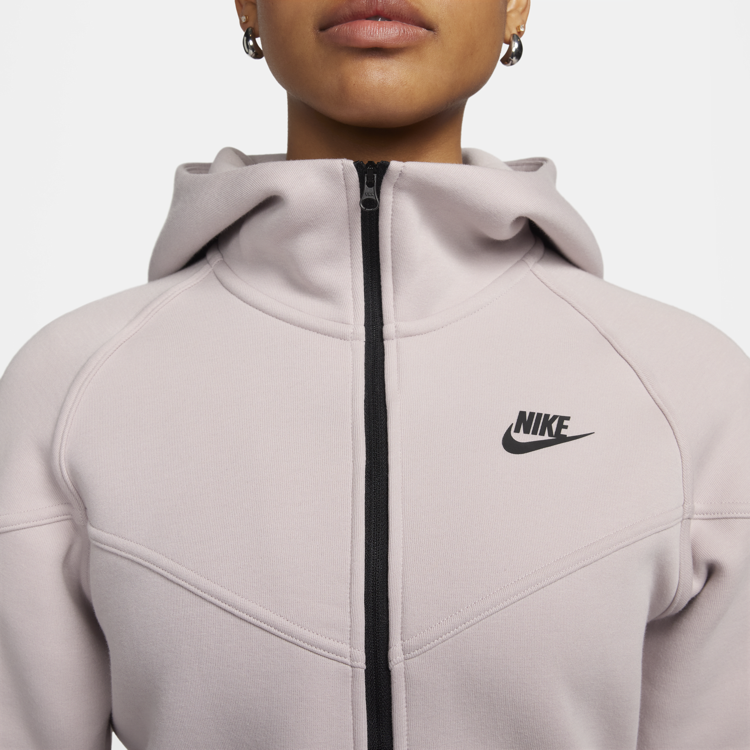 Nike Sportswear Tech Fleece Windrunner Hoodie met rits voor dames Paars