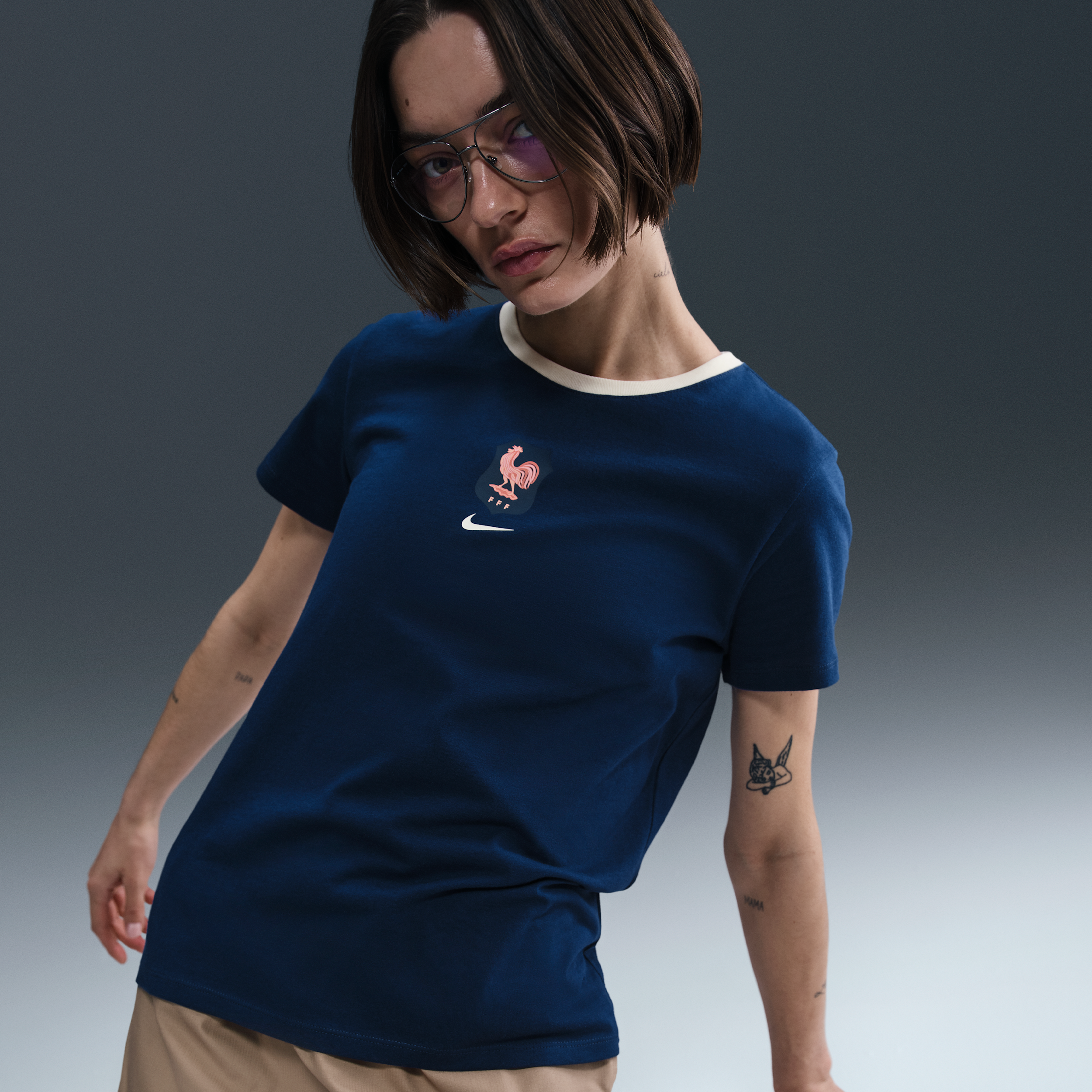 Thumbnail - FFF Nike Fußball-T-Shirt (Damen) - Blau