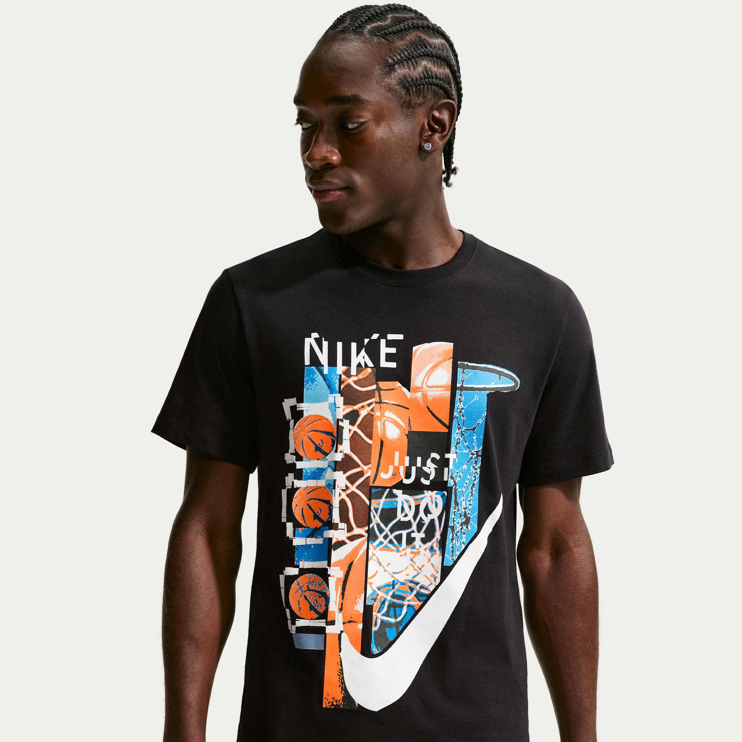 Nike Club Mens Basketball T-Shirt - Black - Cotton