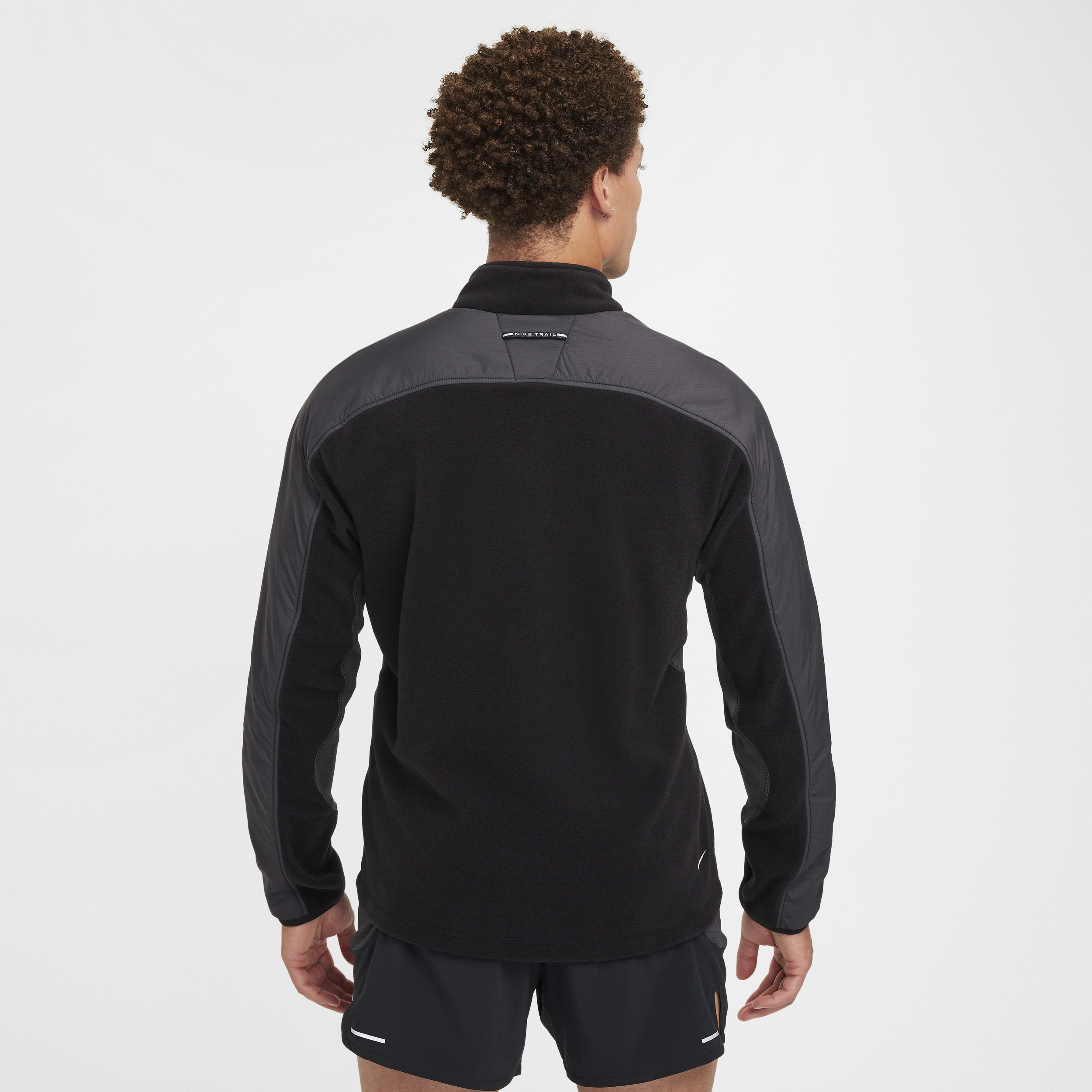 Haut de running en tissu Fleece à 1/4 de zip Nike Trail Polartec® pour homme - Noir