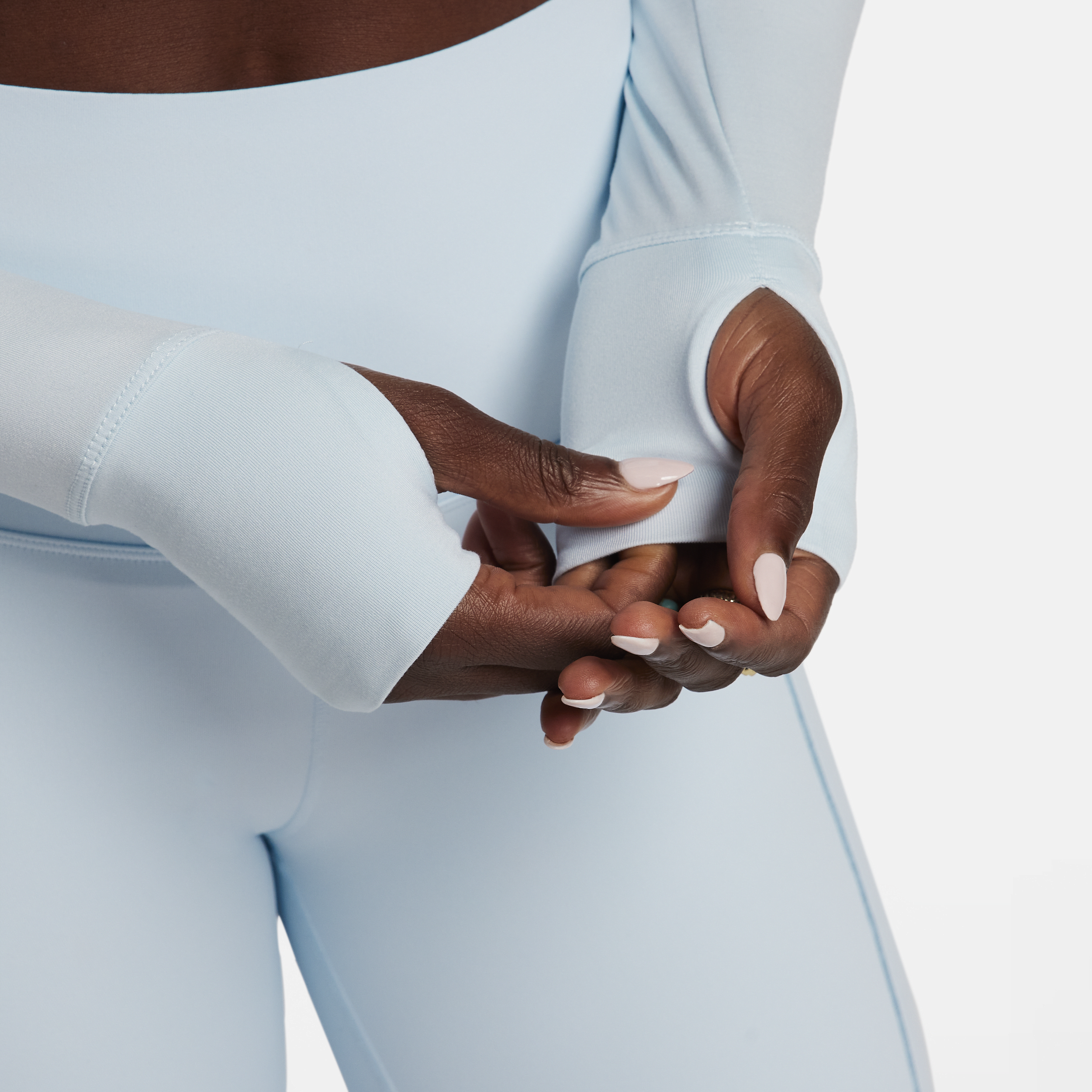 Nike Dri-FIT One Luxe croptop met lange mouwen voor dames Blauw