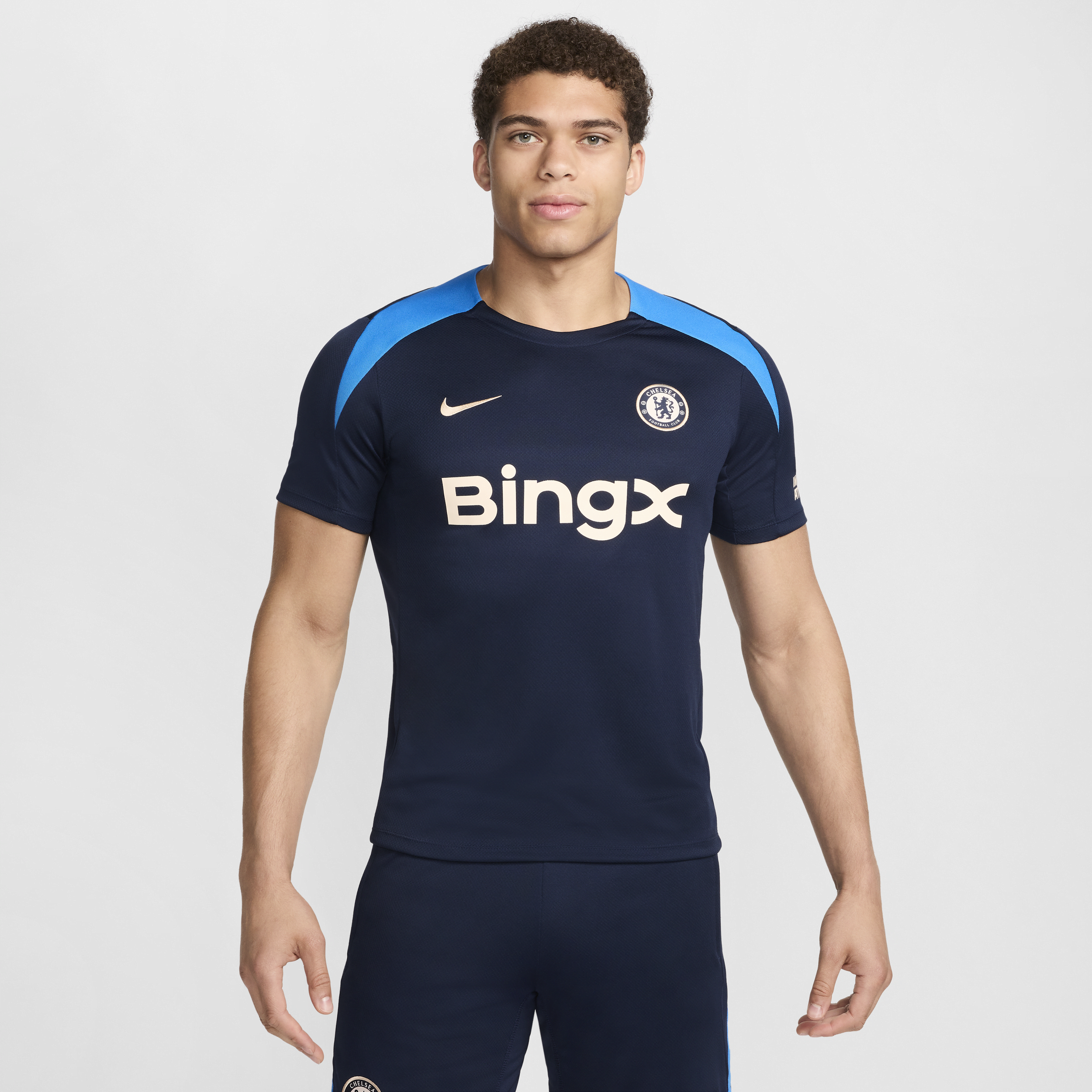 Nike Chelsea FC Strike  Dri-FIT knit voetbaltop met korte mouwen voor heren - Blauw