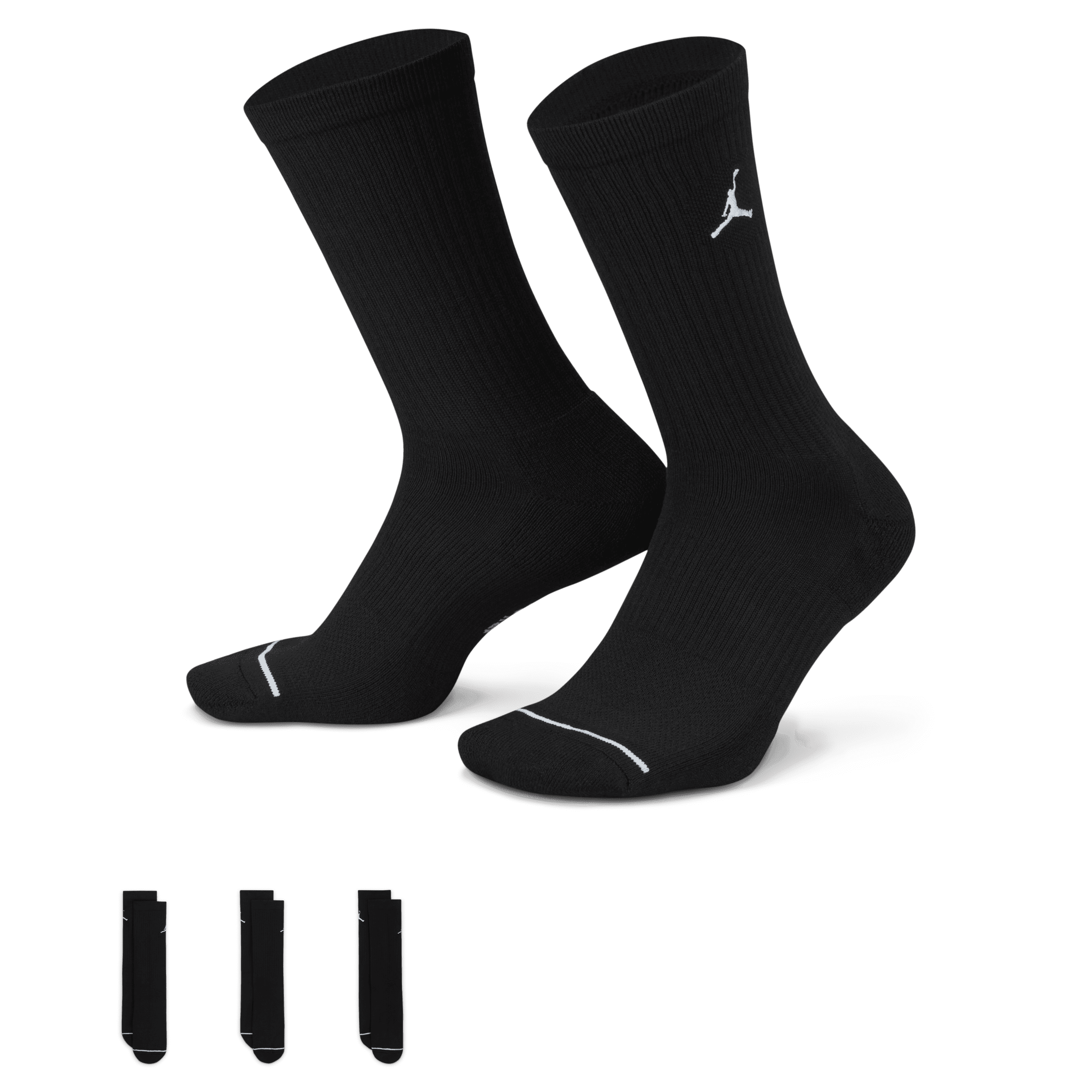 Chaussettes mi-mollet Jordan Everyday (3 paires) - Noir