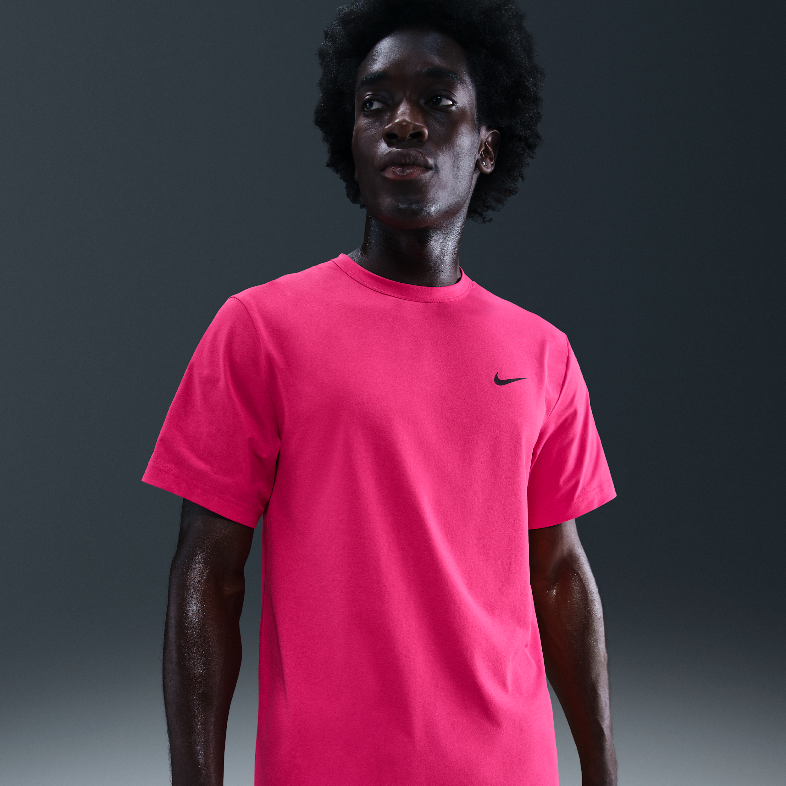 Nike Hyverse Men's Dri-FIT UV Short-sleeve Versatile Top - Pink - Polyester