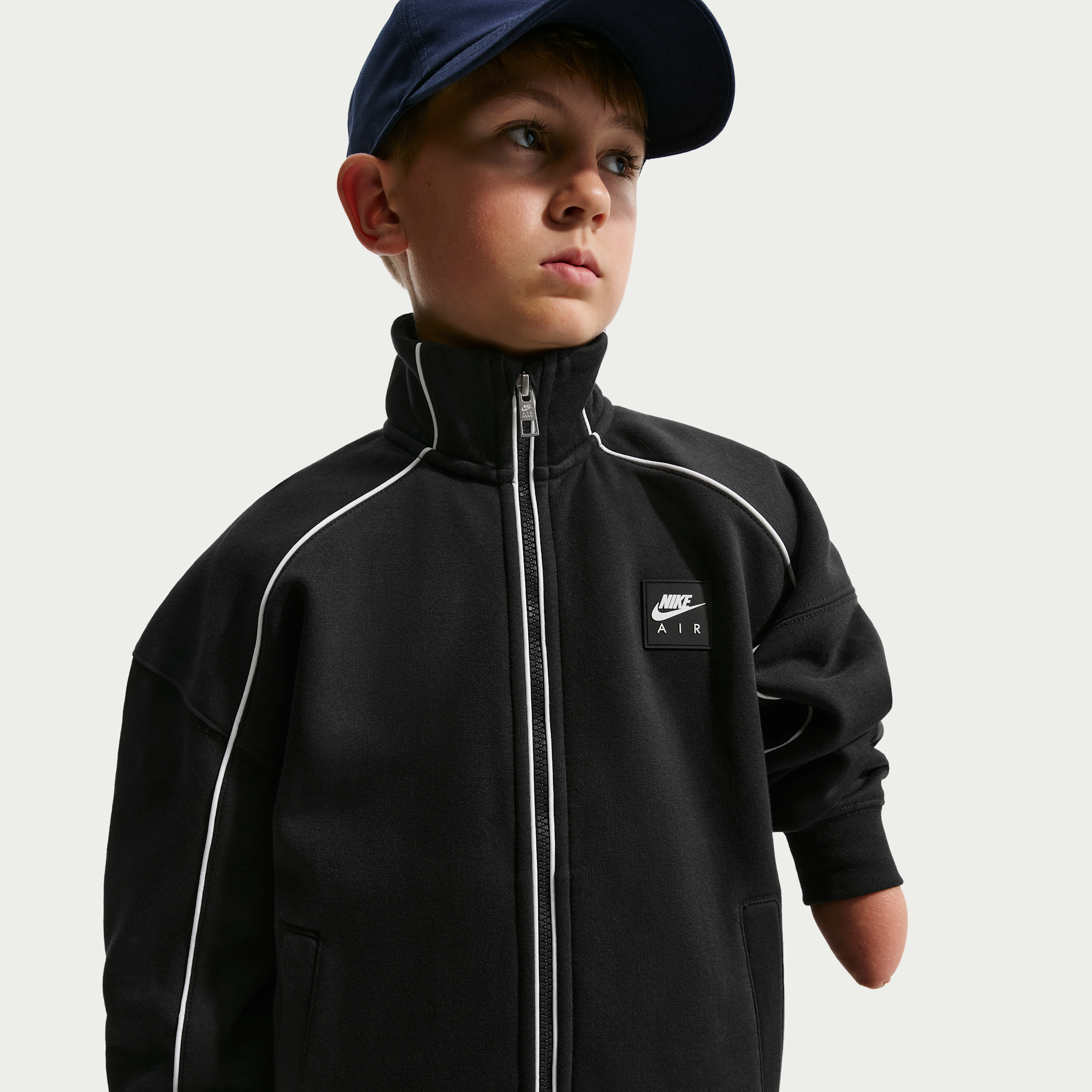 Thumbnail - Nike Air Fleece-Trainingsjacke (ältere Kinder) - Schwarz