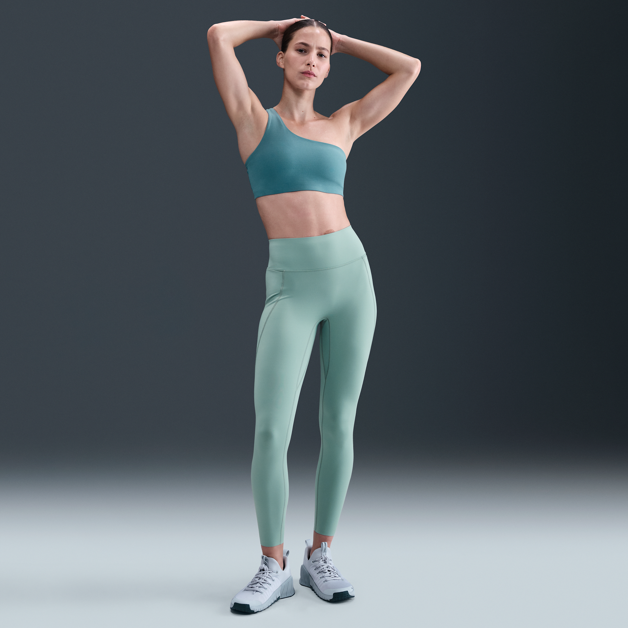 Thumbnail - Nike Universa 7/8-Leggings mit hohem Bund und ohne Frontnaht (Damen) - Grün