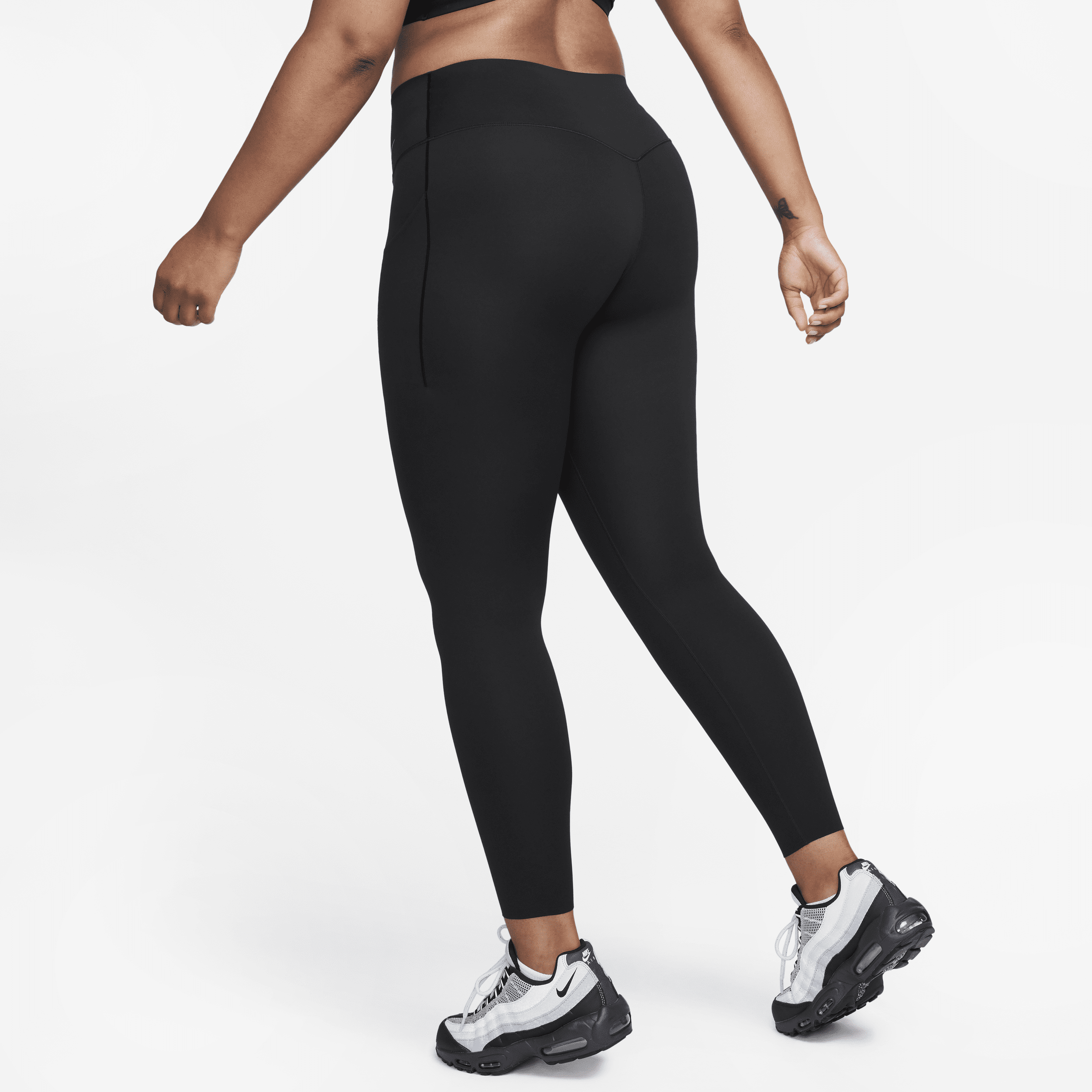 Legging long taille mi-haute à maintien normal avec poches Nike Universa pour femme - Noir