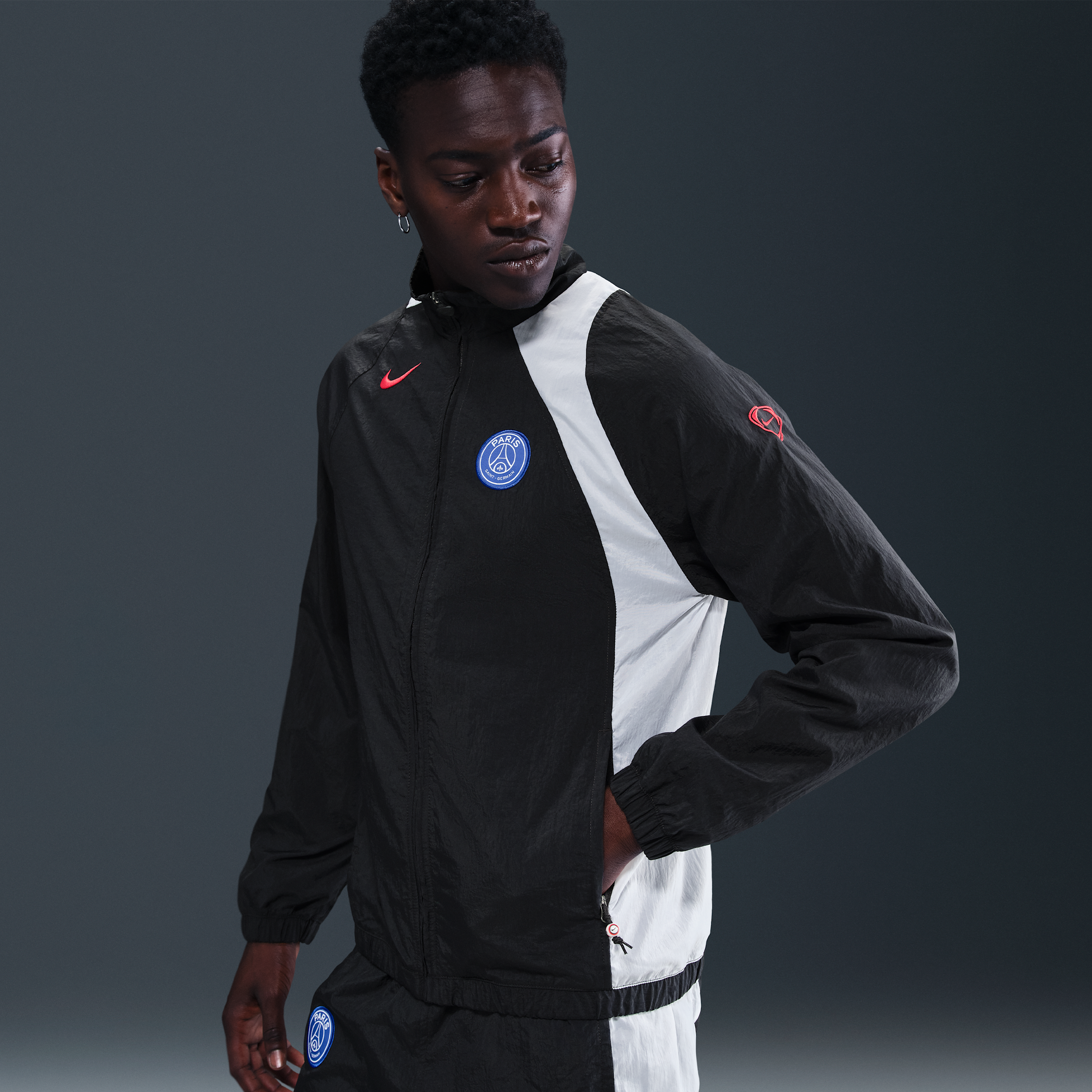 Paris Saint-Germain Mens Nike Football Total 90 Football Tracksuit Jacket - Black - Nylon