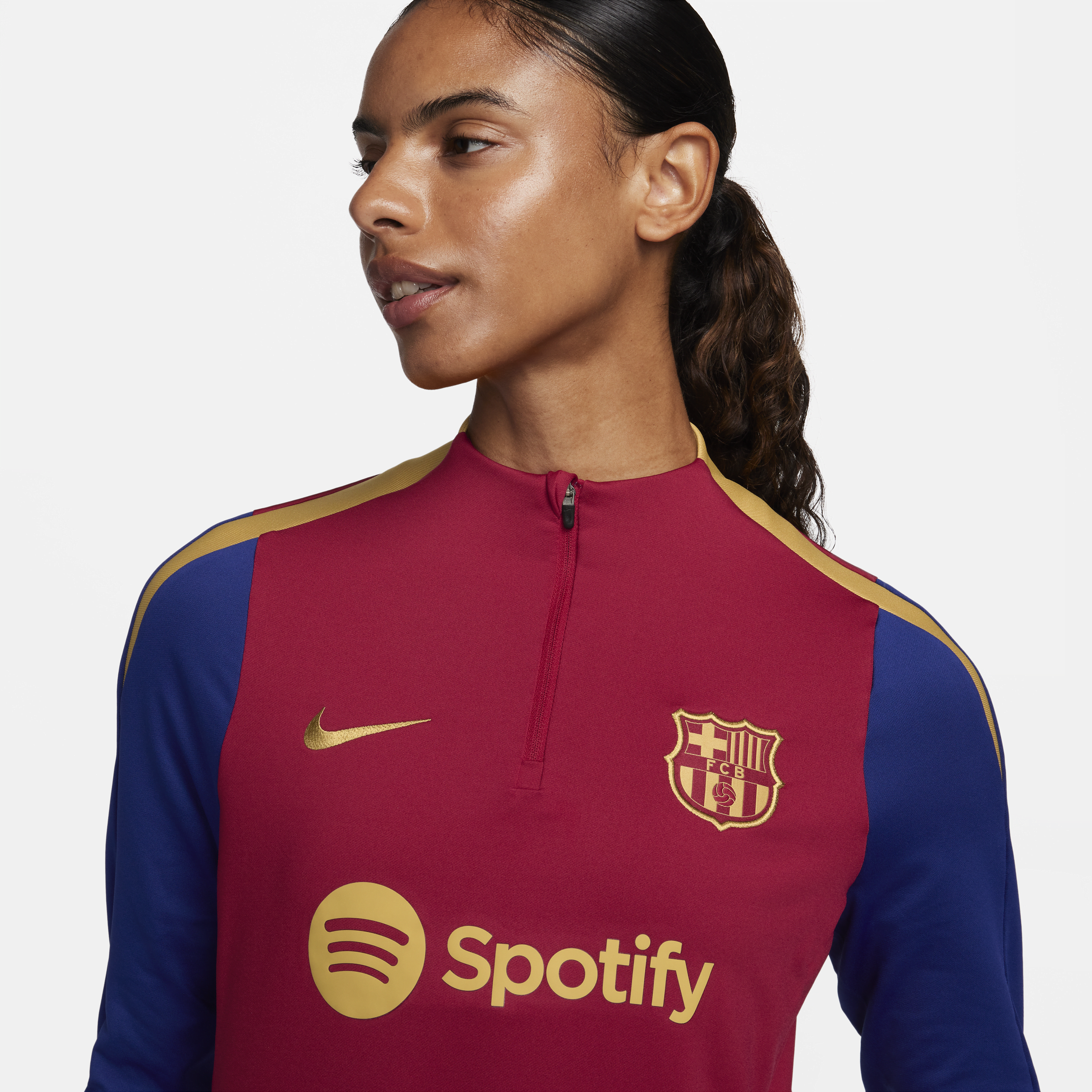 Nike FC Barcelona Strike Dri-FIT voetbaltrainingstop voor dames Rood