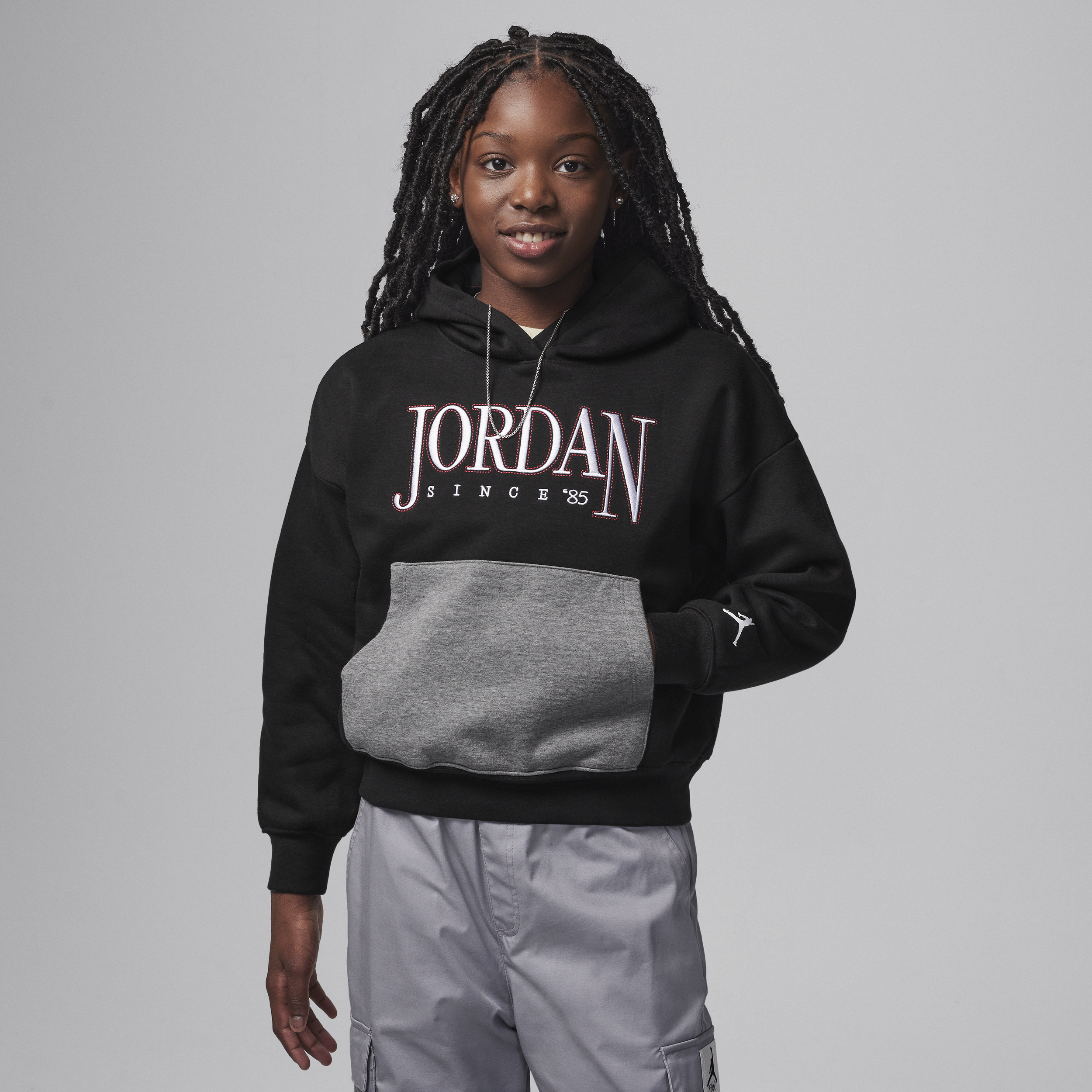 Felpa pullover con cappuccio Jordan Fundamentals – Ragazzo/a - Nero