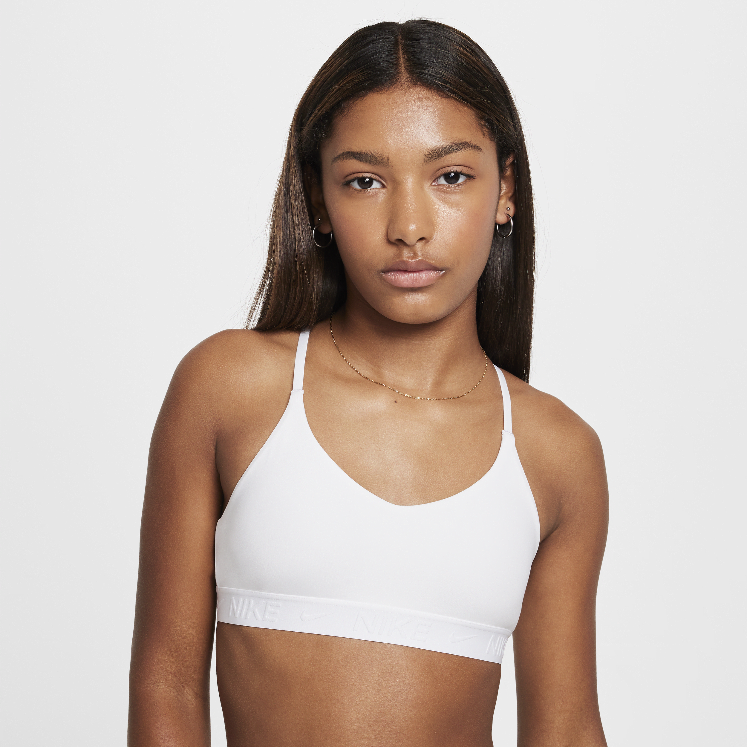 Brassière de sport Nike Indy pour fille - Blanc