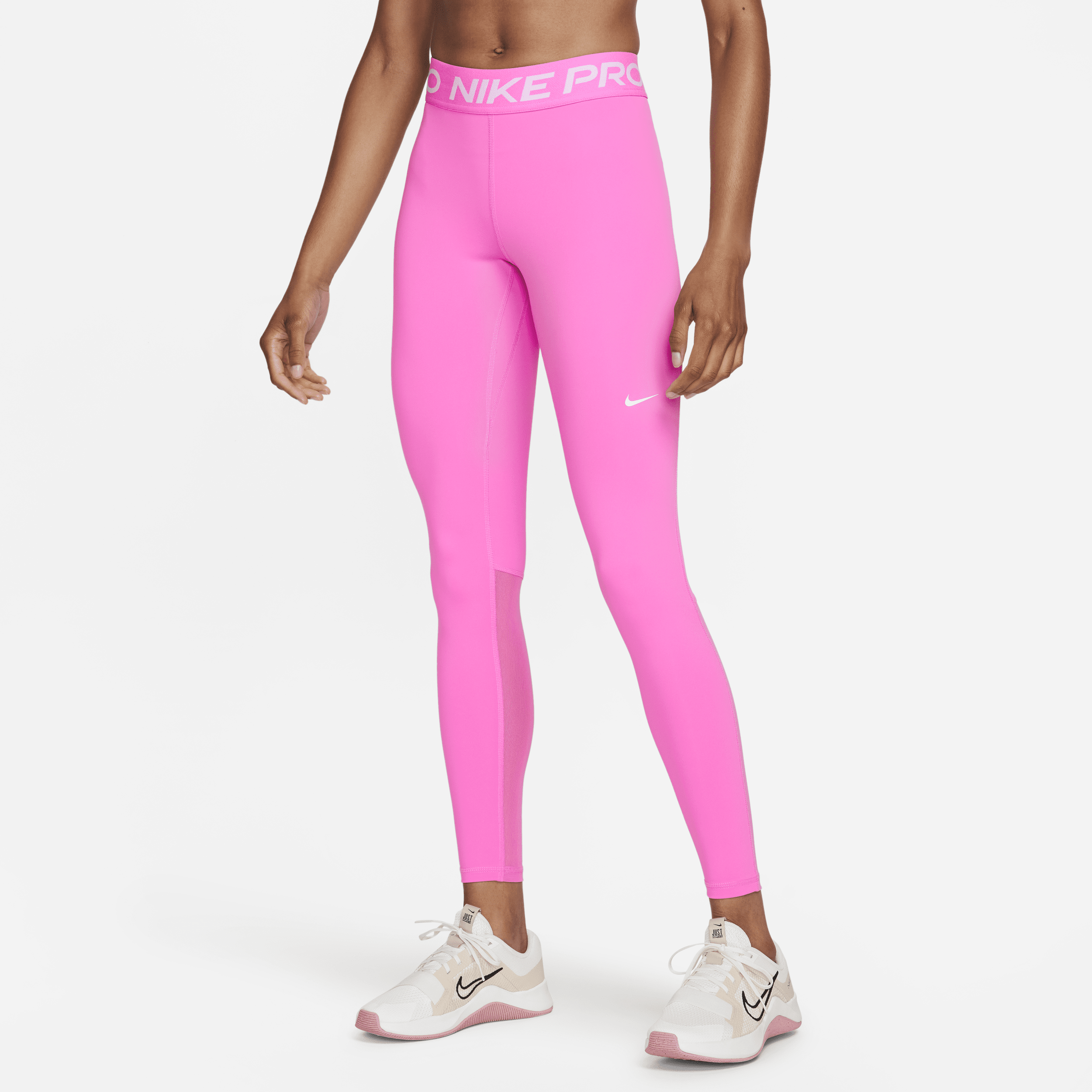 Thumbnail - Nike Pro Leggings mit mittelhohem Bund und Mesh-Einsatz für Damen - Rot