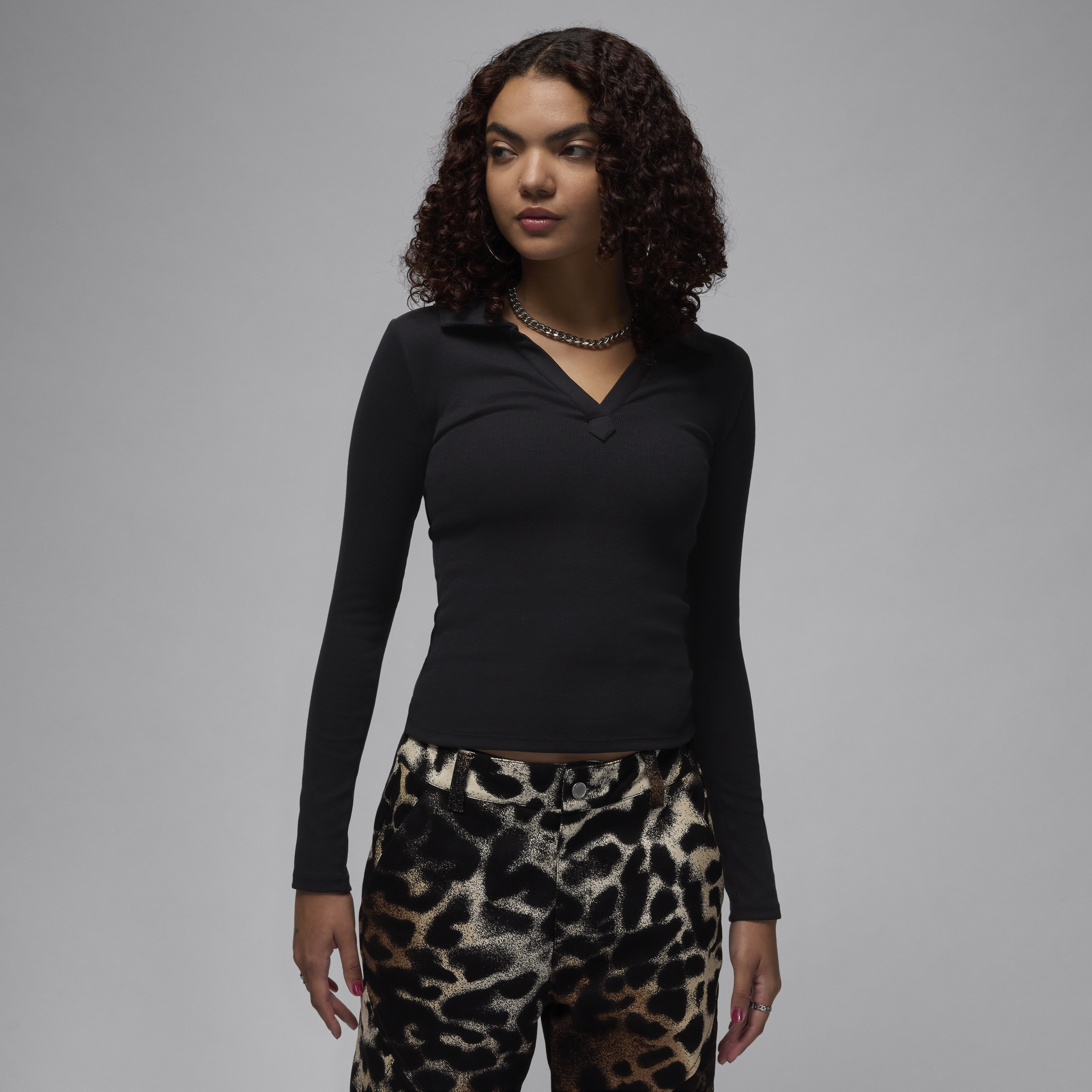 Haut en maille à manches longues Jordan pour femme - Noir
