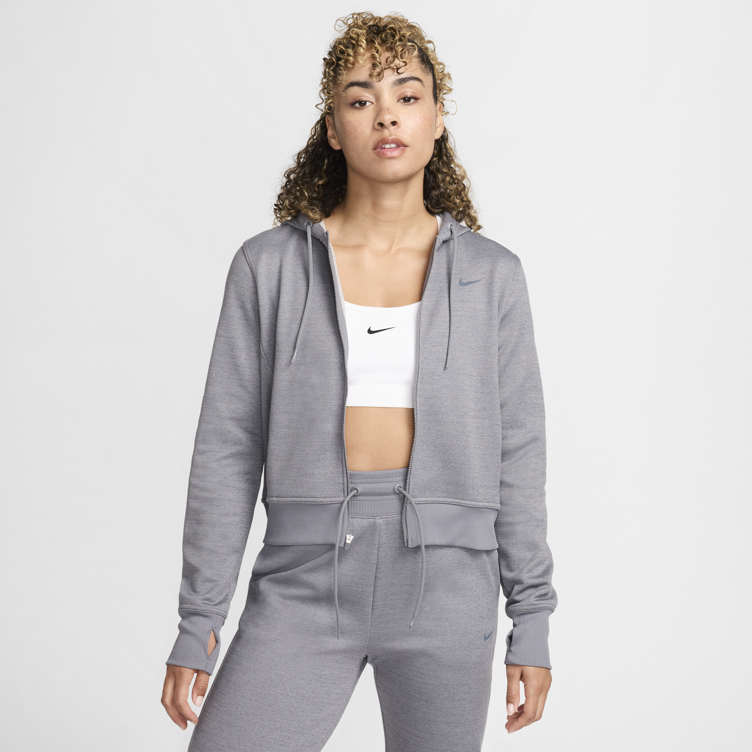 Thumbnail - Nike Therma-FIT One Kapuzenjacke für Damen - Grau