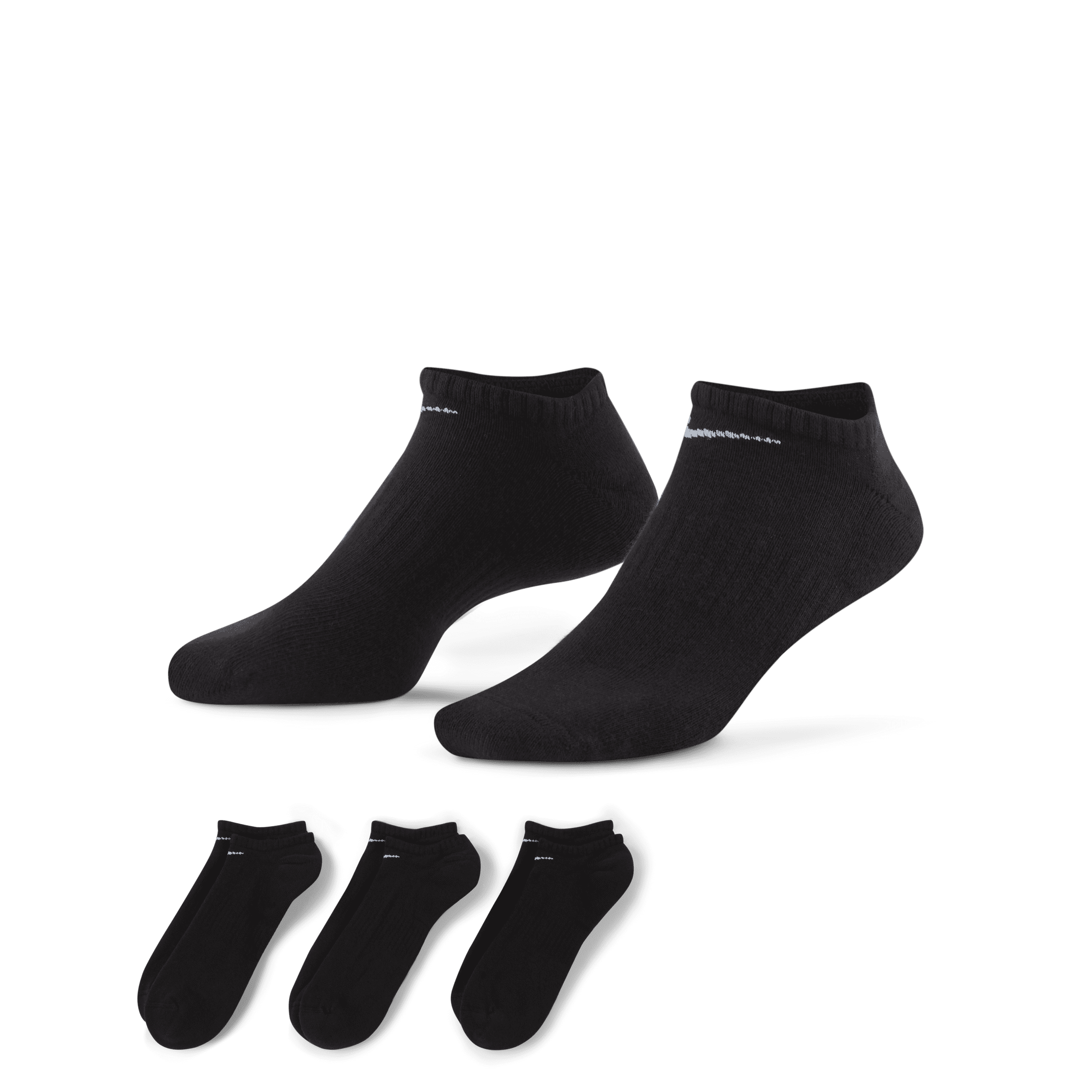 Chaussettes de training invisibles Nike Everyday Cushioned (3 paires) - Noir