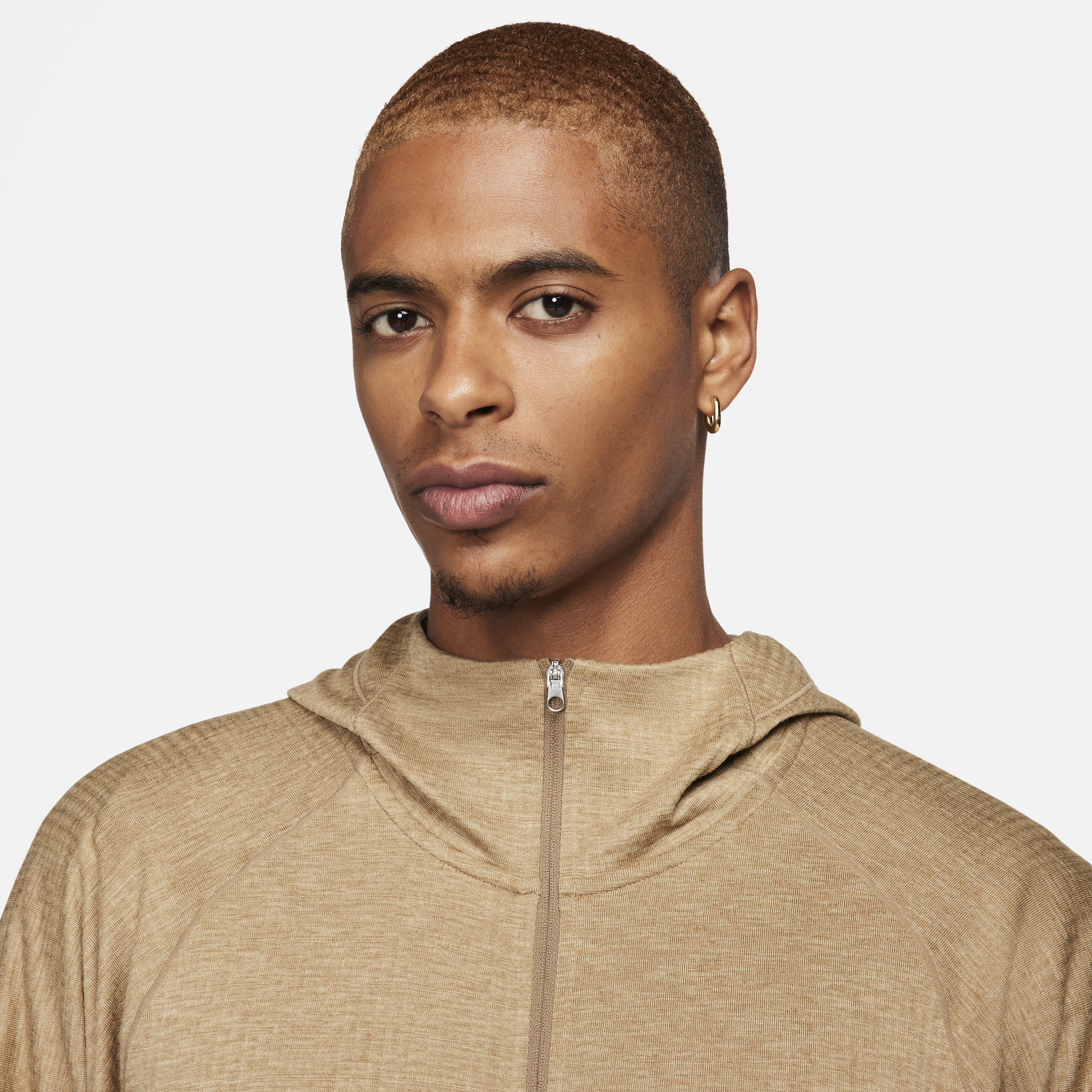 Nike Yoga Dri-FIT hoodie van jerseymateriaal met rits voor heren Bruin