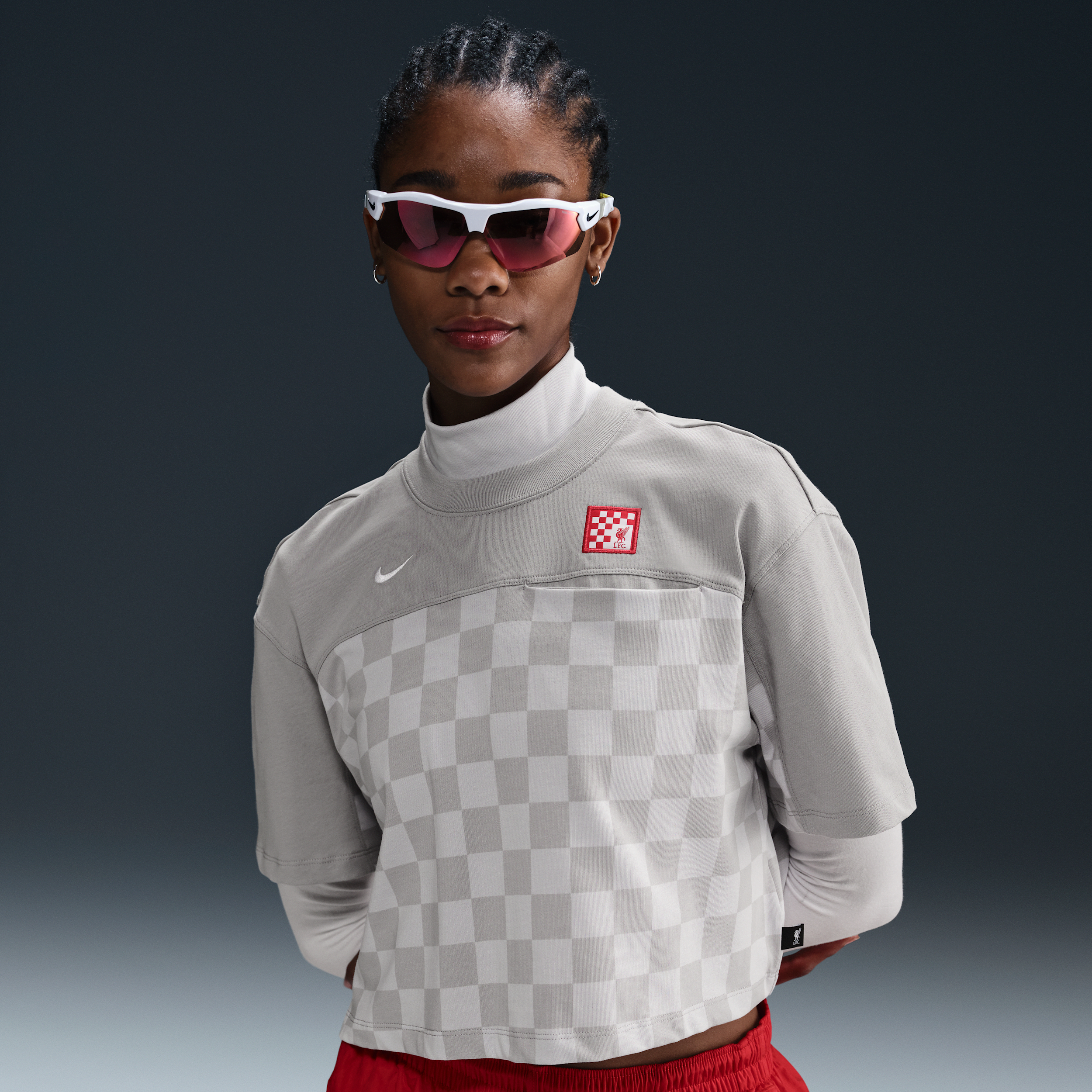 „Nike FC Liverpool City Utility Third Damen Kurzarm-Fußballoberteil – Gra