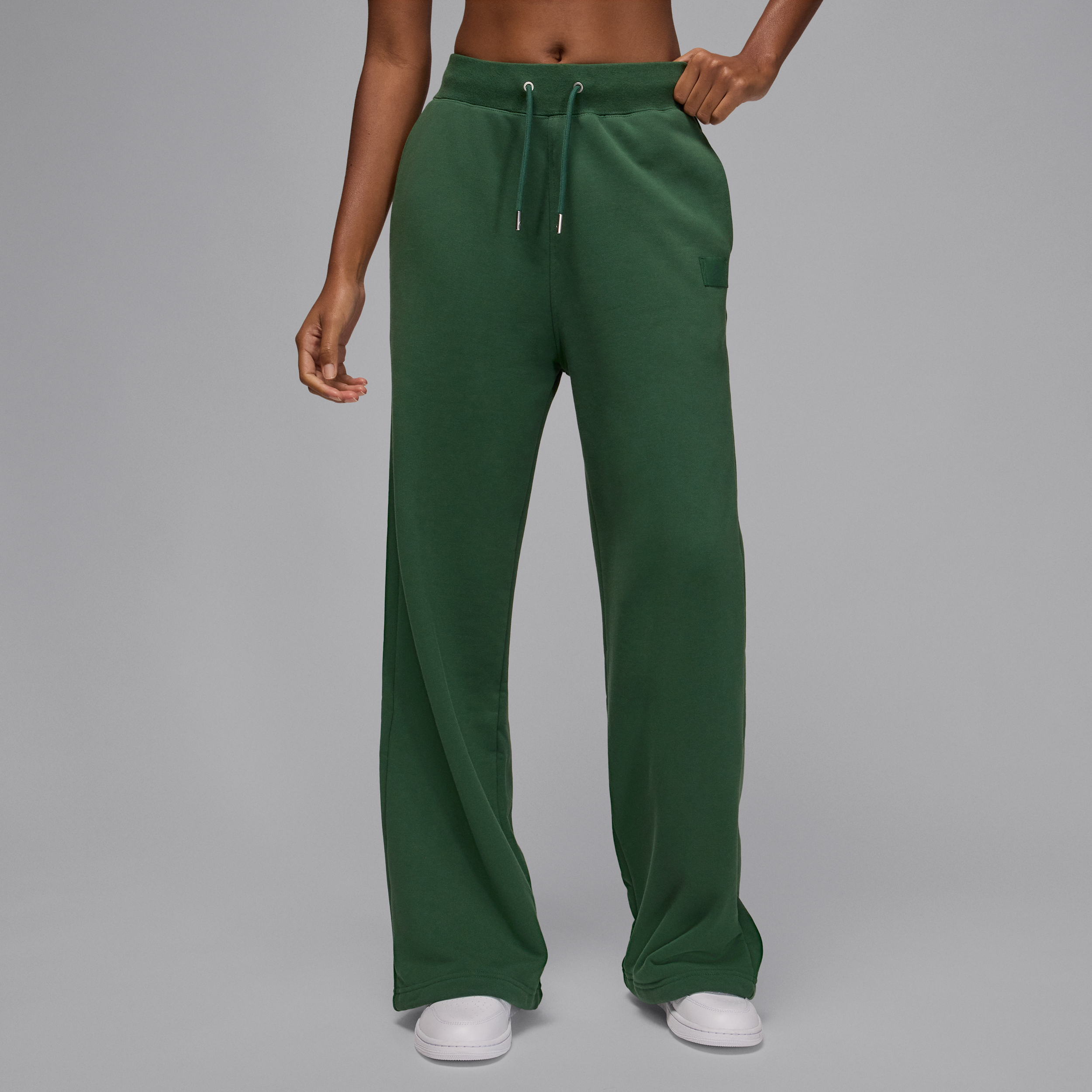 Thumbnail - Jordan Flight Fleece French-Terry-Hose mit offenem Saum (Damen) - Grün