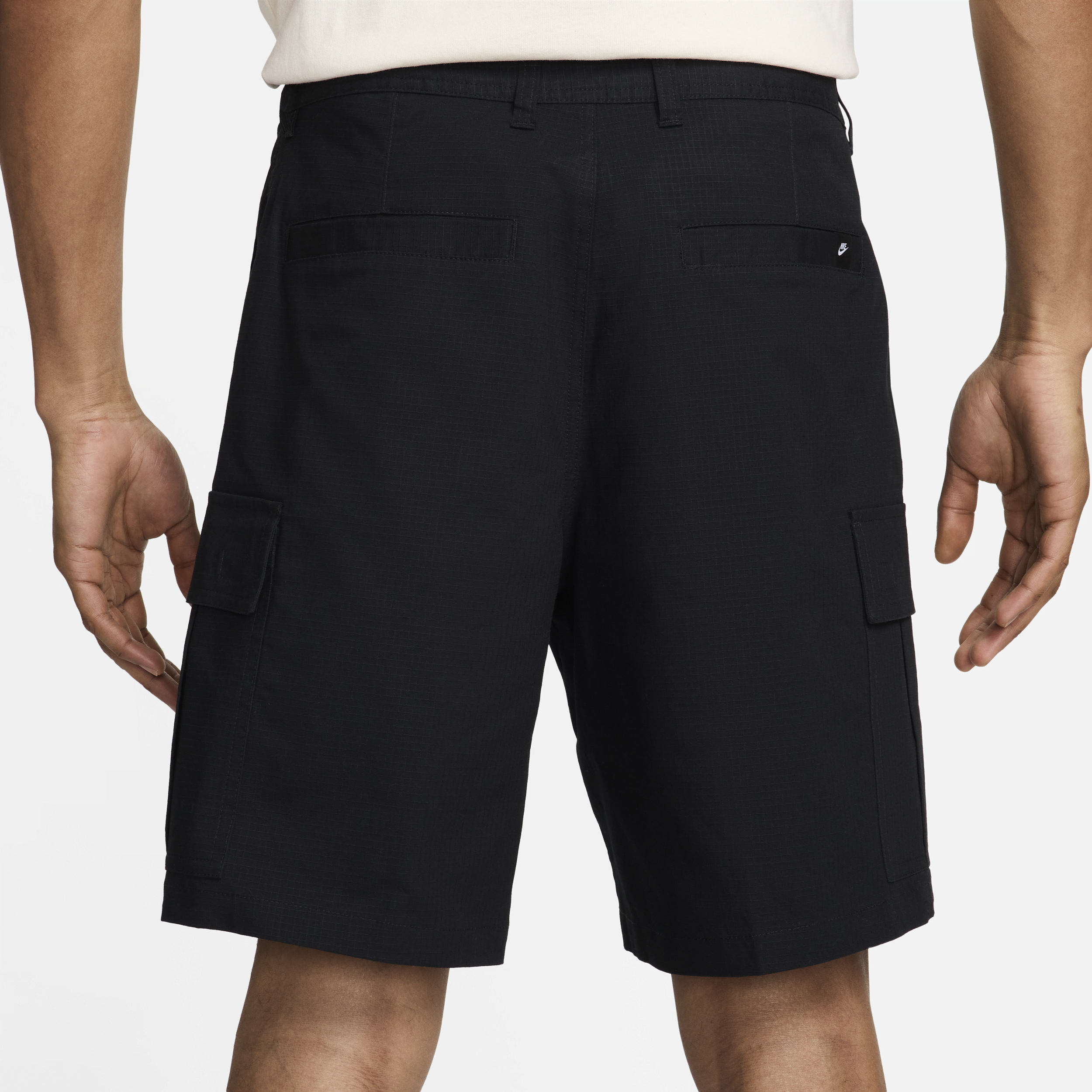 Nike Club geweven cargoshorts voor heren Zwart