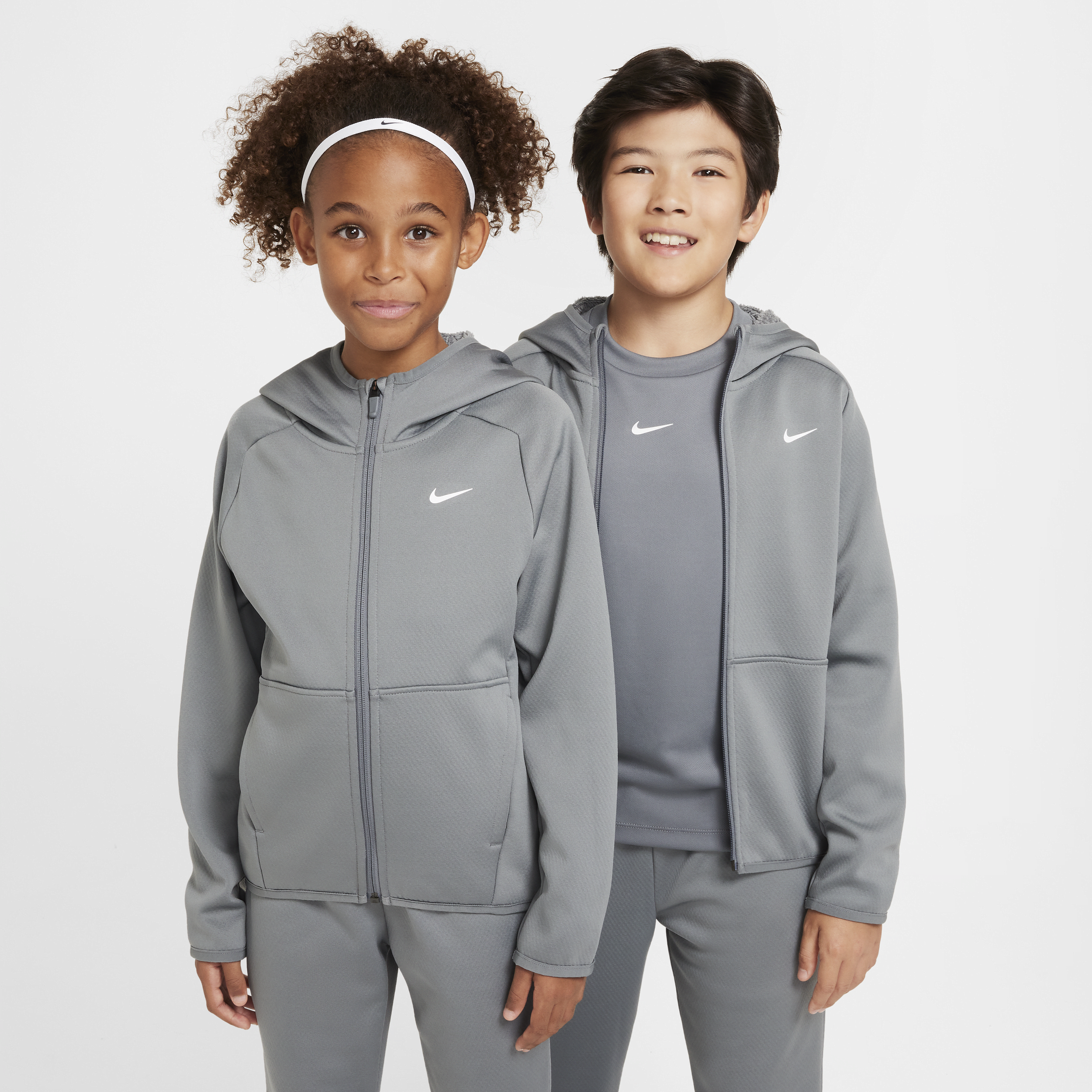 Sweat à capuche de training d'hiver Therma-FIT Nike pour ado - Gris