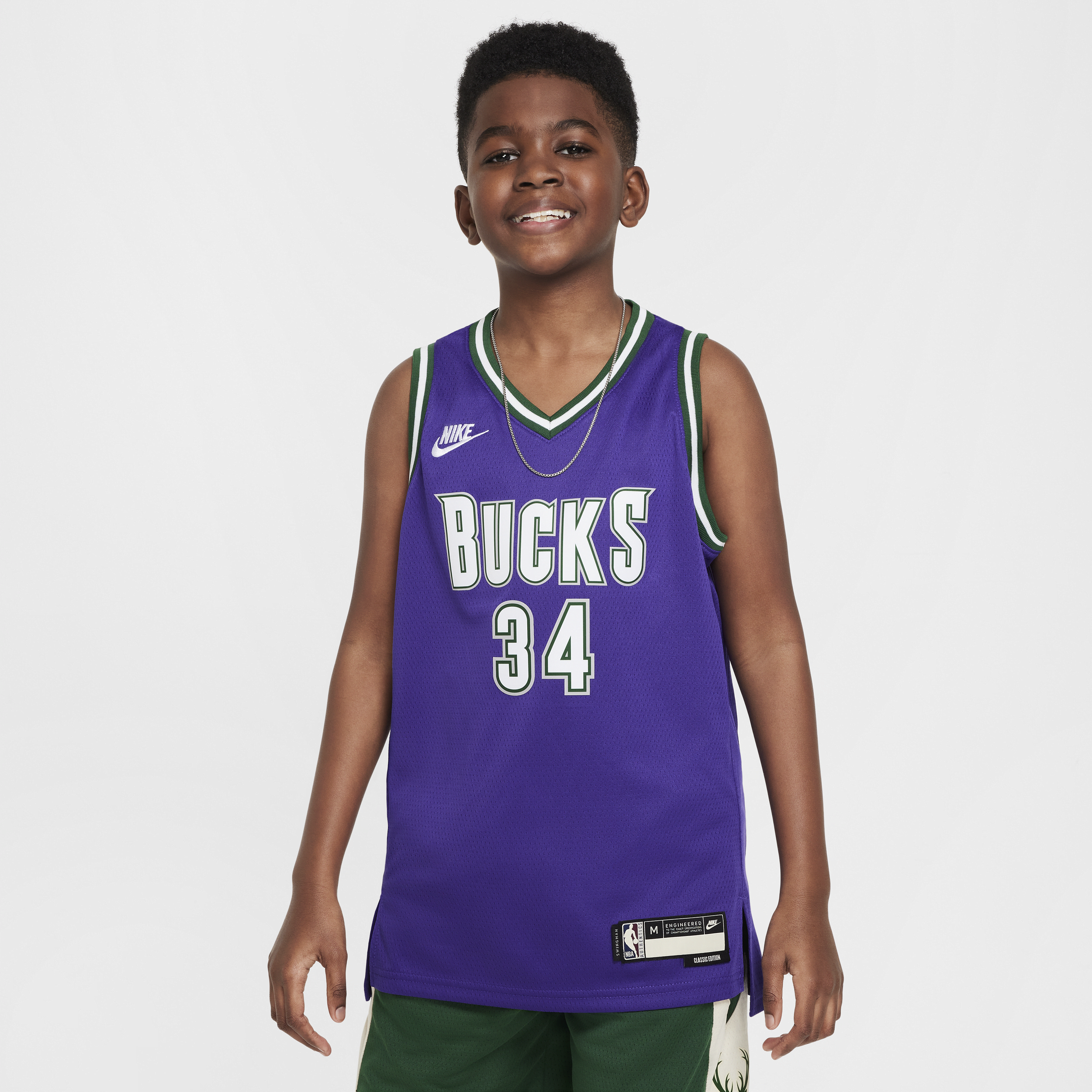 Maillot Nike Dri-FIT NBA Swingman Giannis Antetokounmpo Milwaukee Bucks pour enfant plus âgé - Pourp