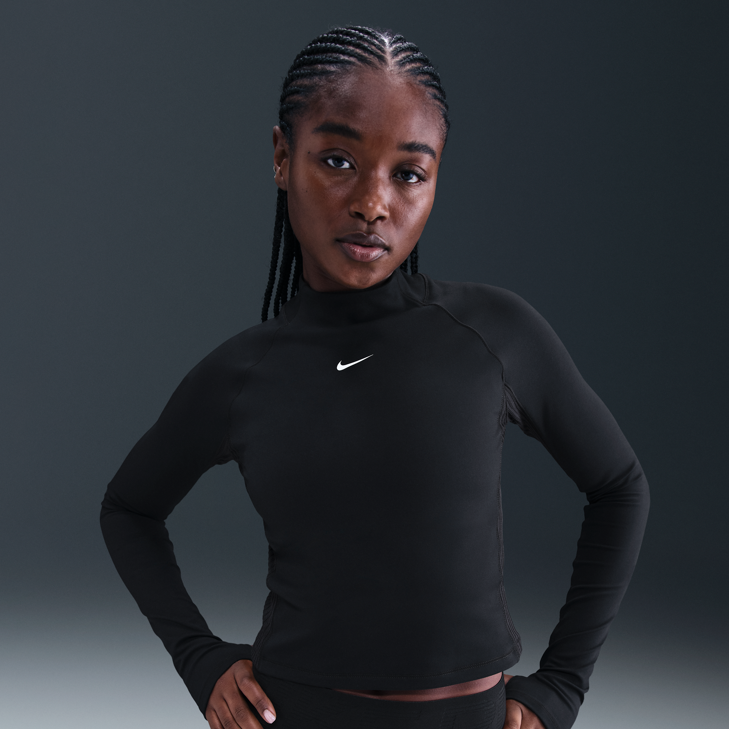 Thumbnail - Nike Pro Dri-FIT Longsleeve (Damen) - Schwarz