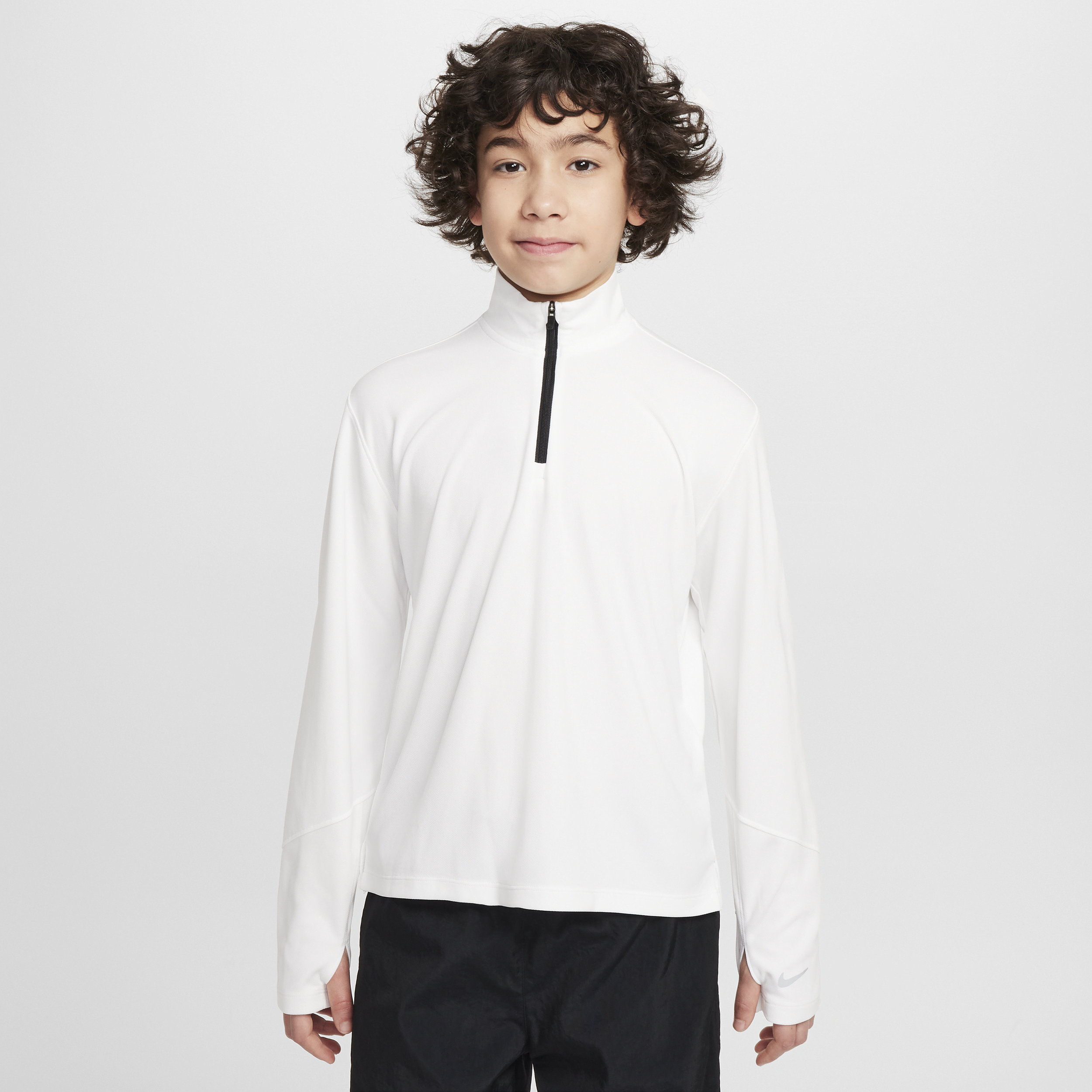 Haut à manches longues et demi-zip Dri-FIT UV Nike Multi pour ado (garçon) - Blanc