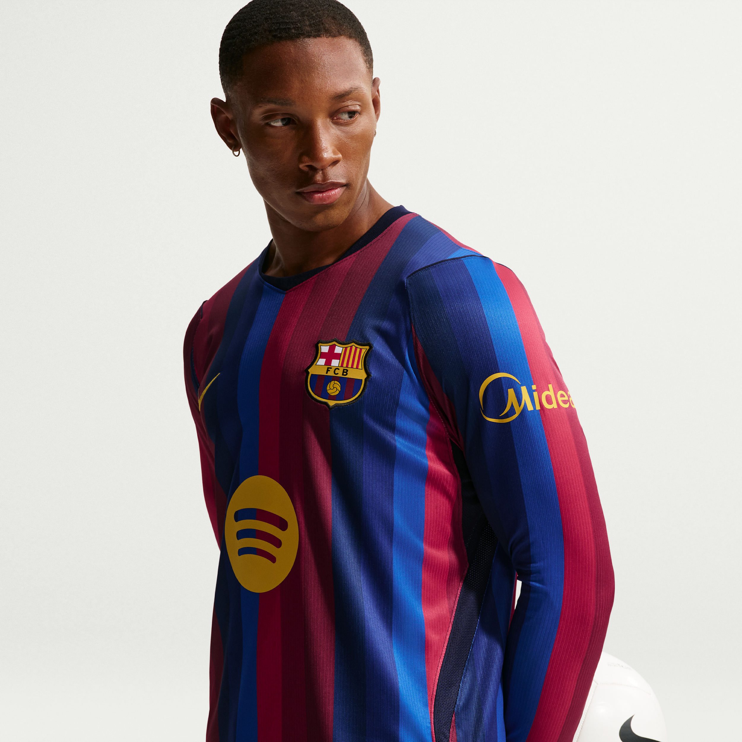 Langærmet FC Barcelona 2026/27 Stadium Home Nike Dri-FIT Replica-fodboldtrøje til mænd - rød