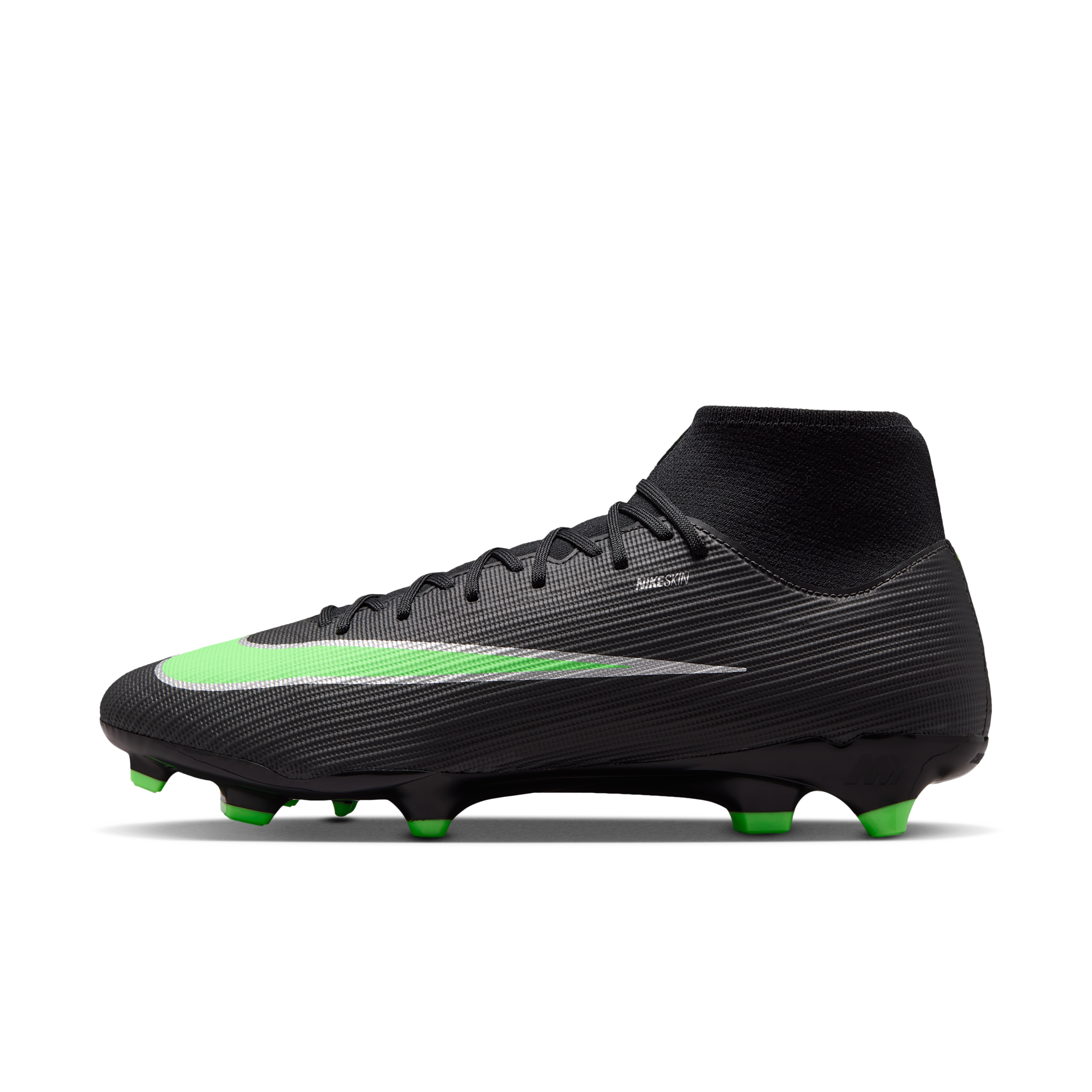 Korki piłkarskie z wysoką cholewką na różne typy nawierzchni Nike Mercurial Superfly 11 Academy - Czerń