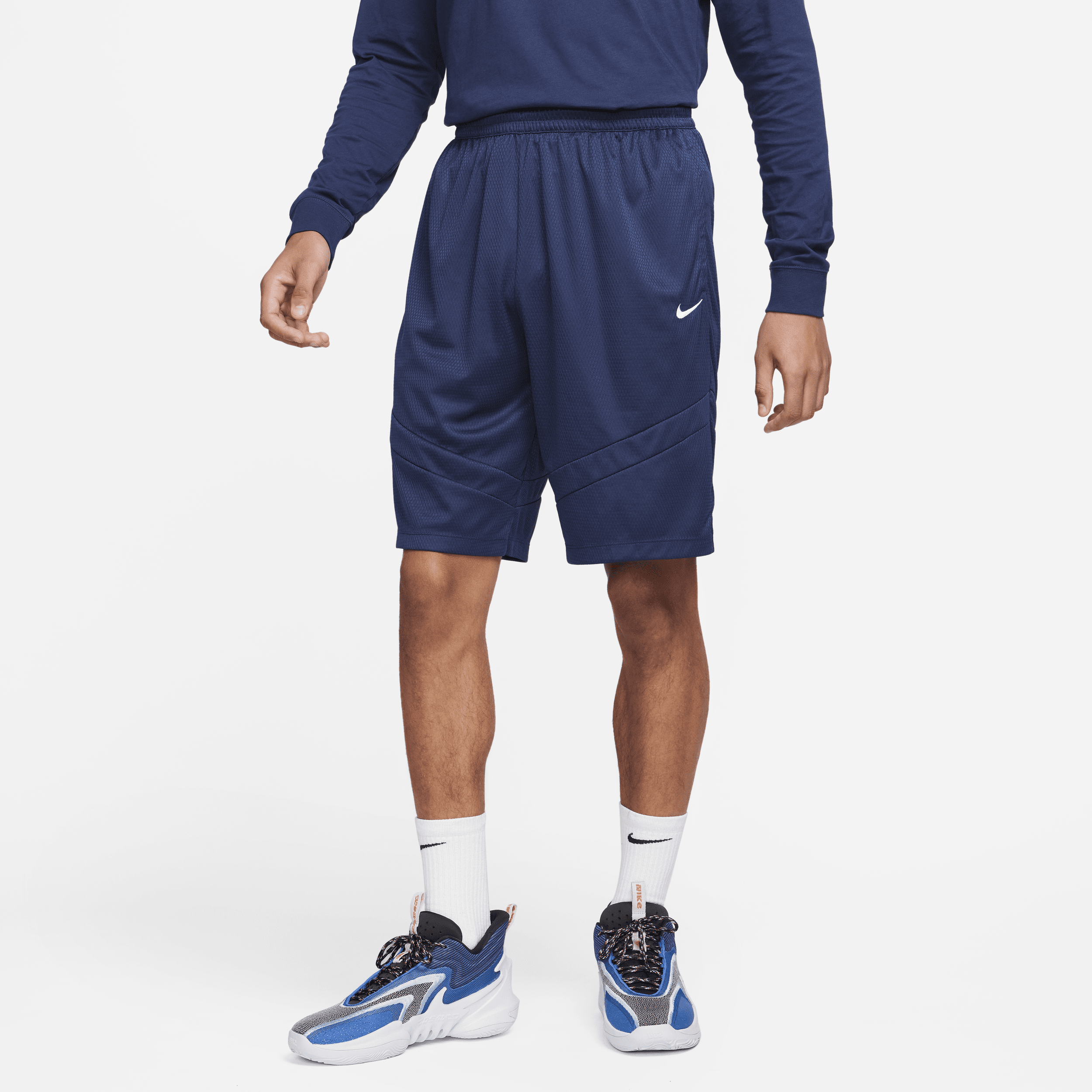 Nike Icon Dri-FIT basketbalshorts voor heren (28 cm) Blauw