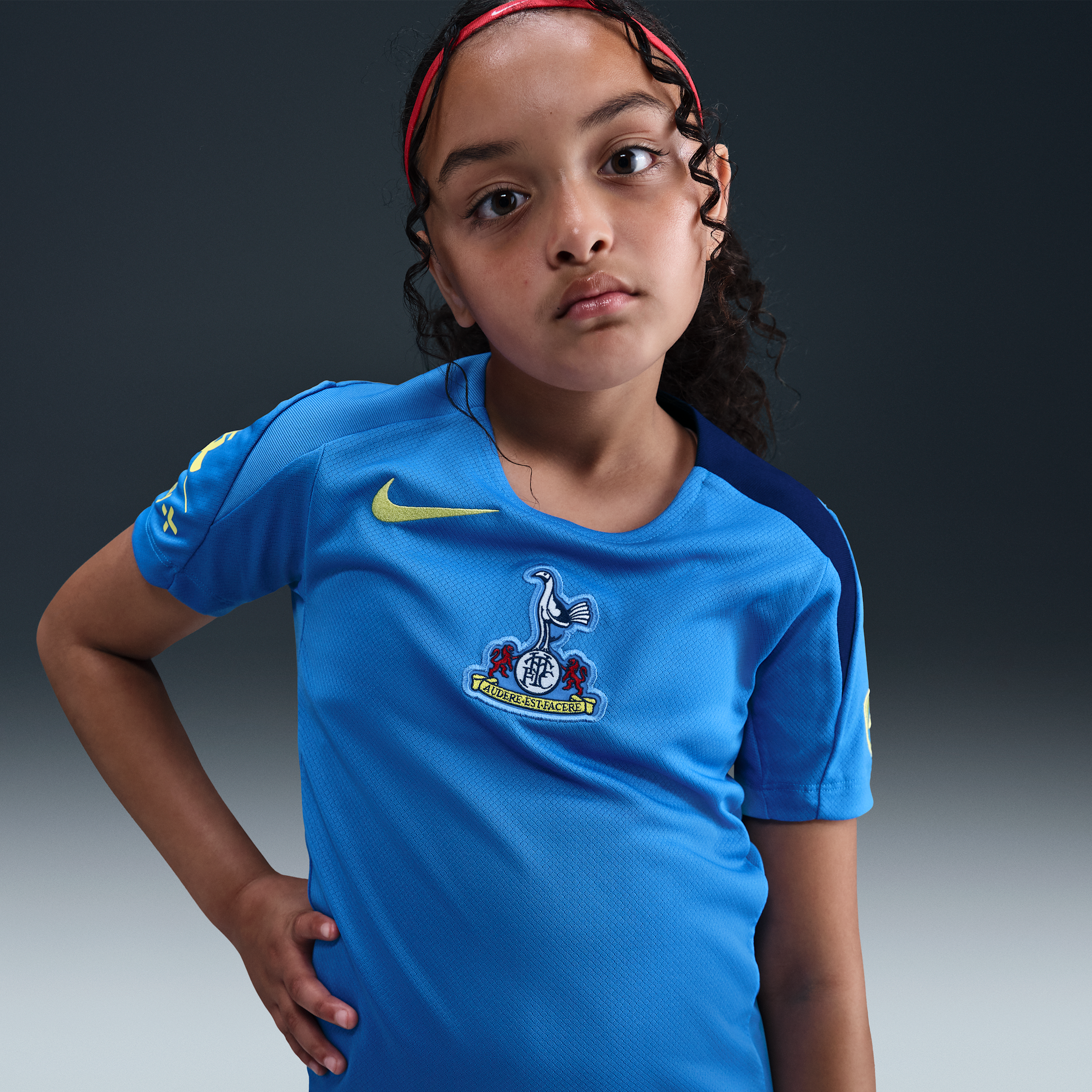 Nike Tottenham Hotspur Strike Derde Total 90 voetbaltop met korte mouwen en Dri-FIT voor kids Blauw